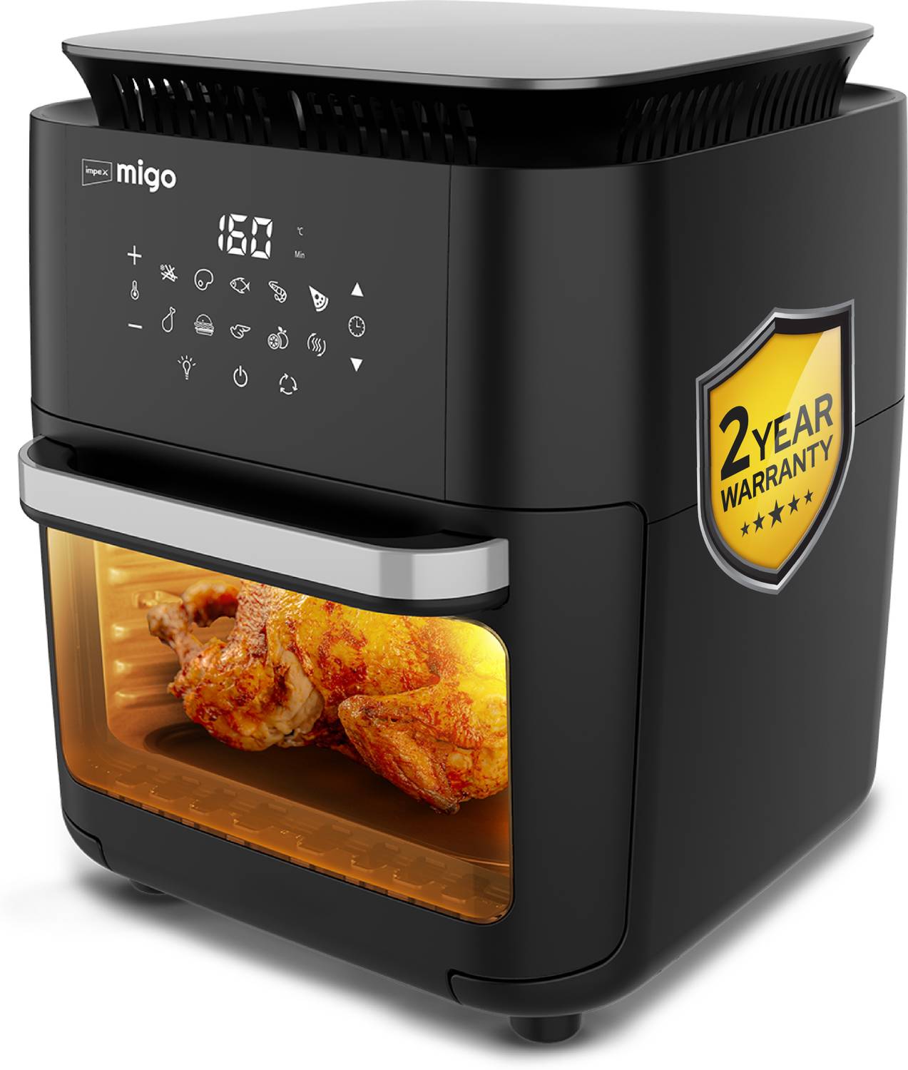 IMPEX 12L Digital Air Fryer 1800W for Oil-Free Cooking 10 Prese