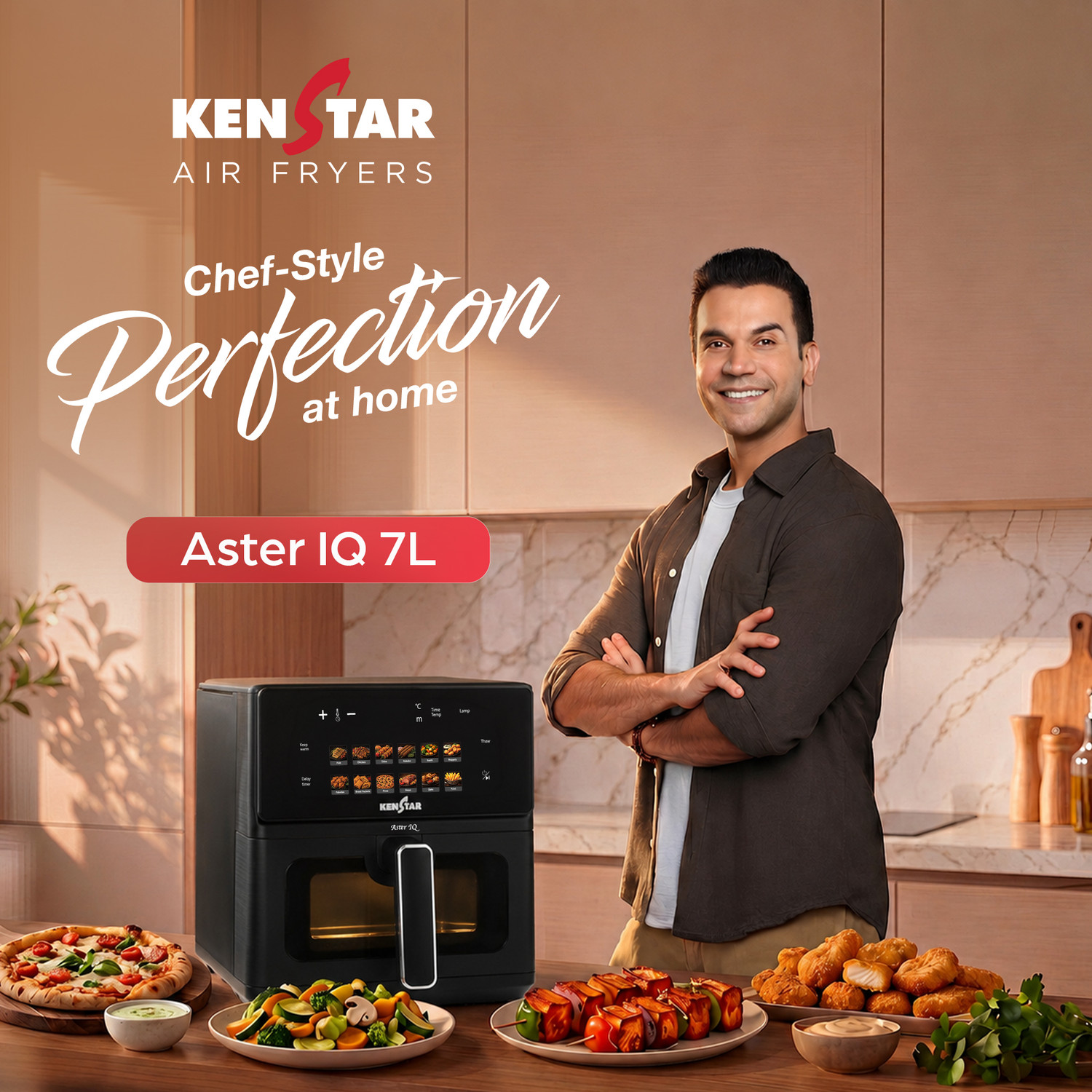 Image of Kenstar Aster IQ See Through Window, Non-Stick Pan Air Fryer