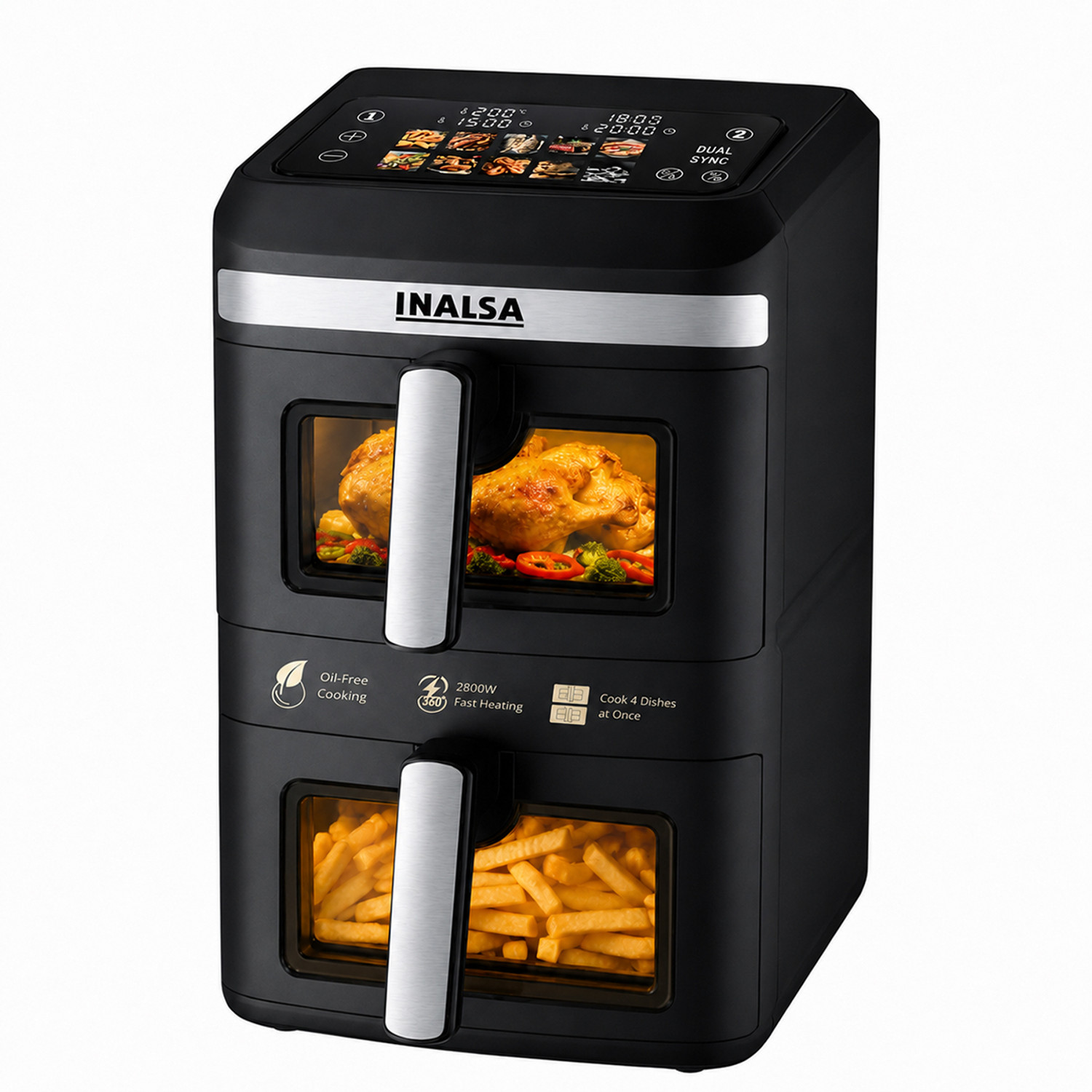 Inalsa NutriFry DuoSlim Air Fryer 14L (7L+7L)