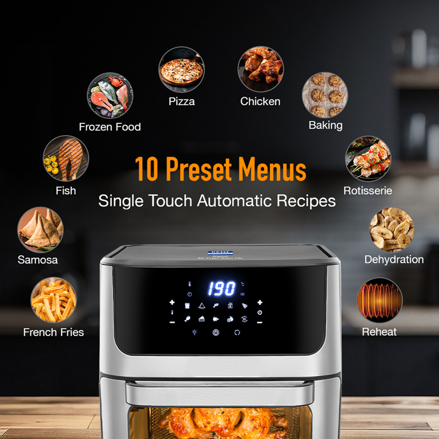 Image of KENT Ultra Digital Air Fryer Oven 12L Air Fryer
