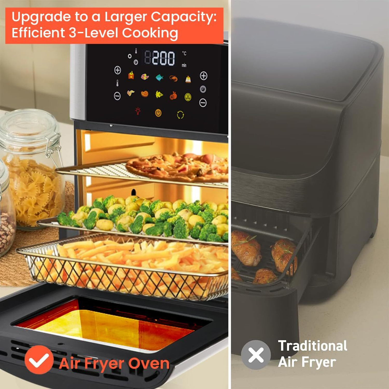 Image of Inalsa Aero Crisp16 Oven,1800W,12-in-1 Functions,Fry,Bake,Grill,Dehydrate,Roast& Reheat Air Fryer