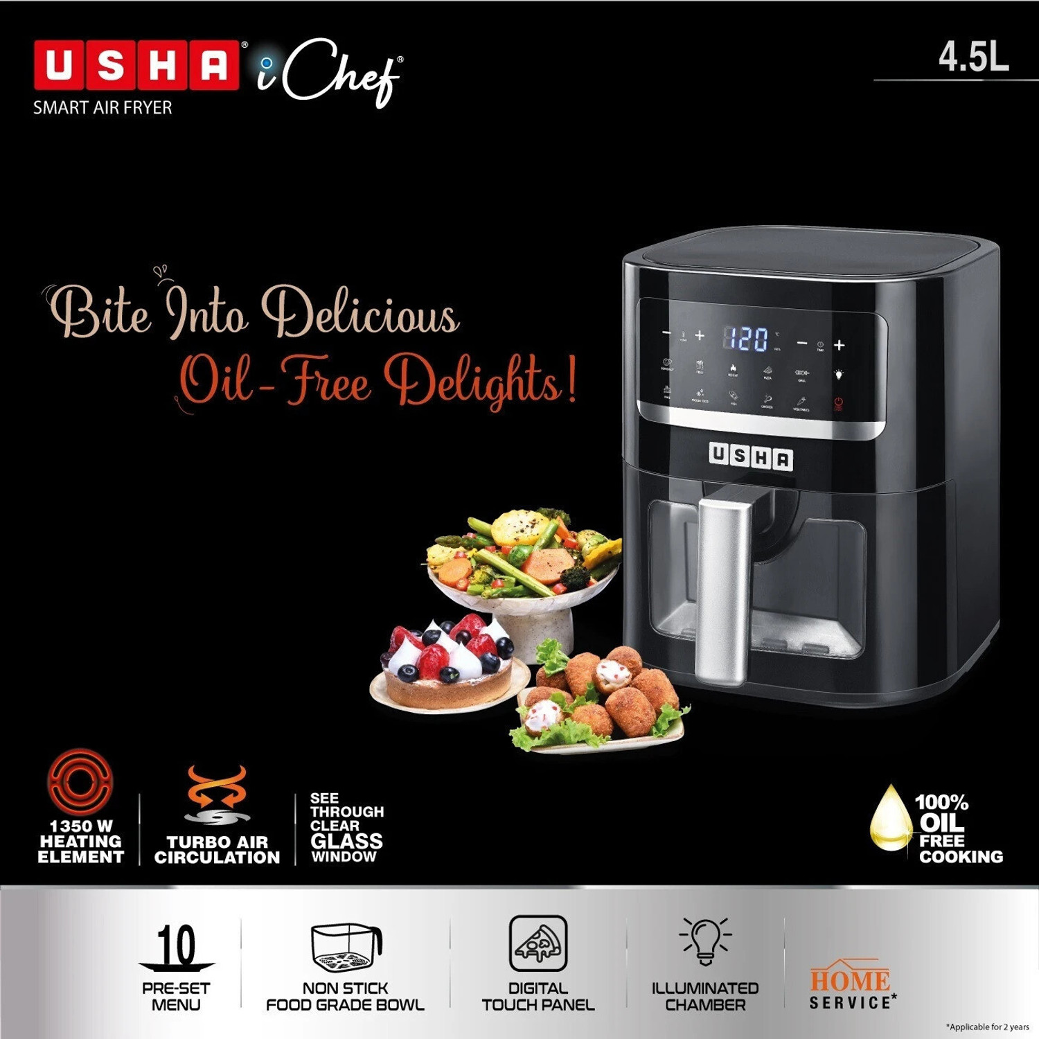 Image of USHA iChef SMART AIR FRYER 4.5 L