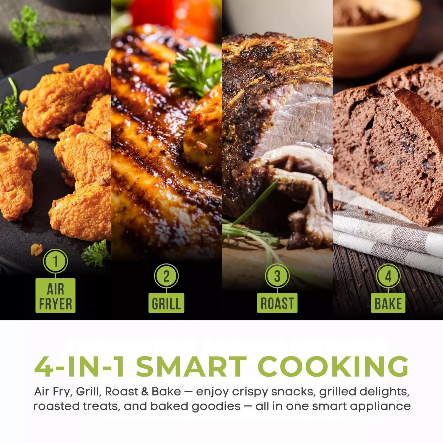 Image of Tower Vortx Digital Colour Display 4.5L | 1600W | 10 Preset Menus | Bake, Grill & Roast | Digital Touch Display | Rapid Air Circulation Technology | Glass Window with built-in Light | Adjustable Temperature & Timer | Up to 80% Less Oil Usage | Air Fryer