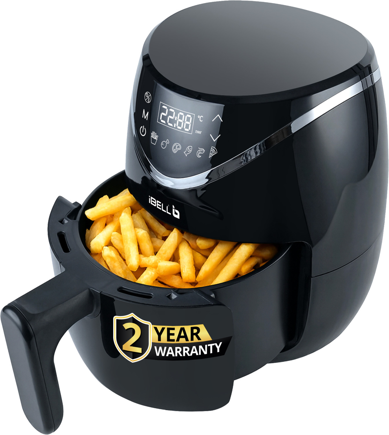 Image of iBELL Air Fryer 3.2L, 6 Preset Cooking Modes, Advanced Timer, Feather Touch Control Air Fryer
