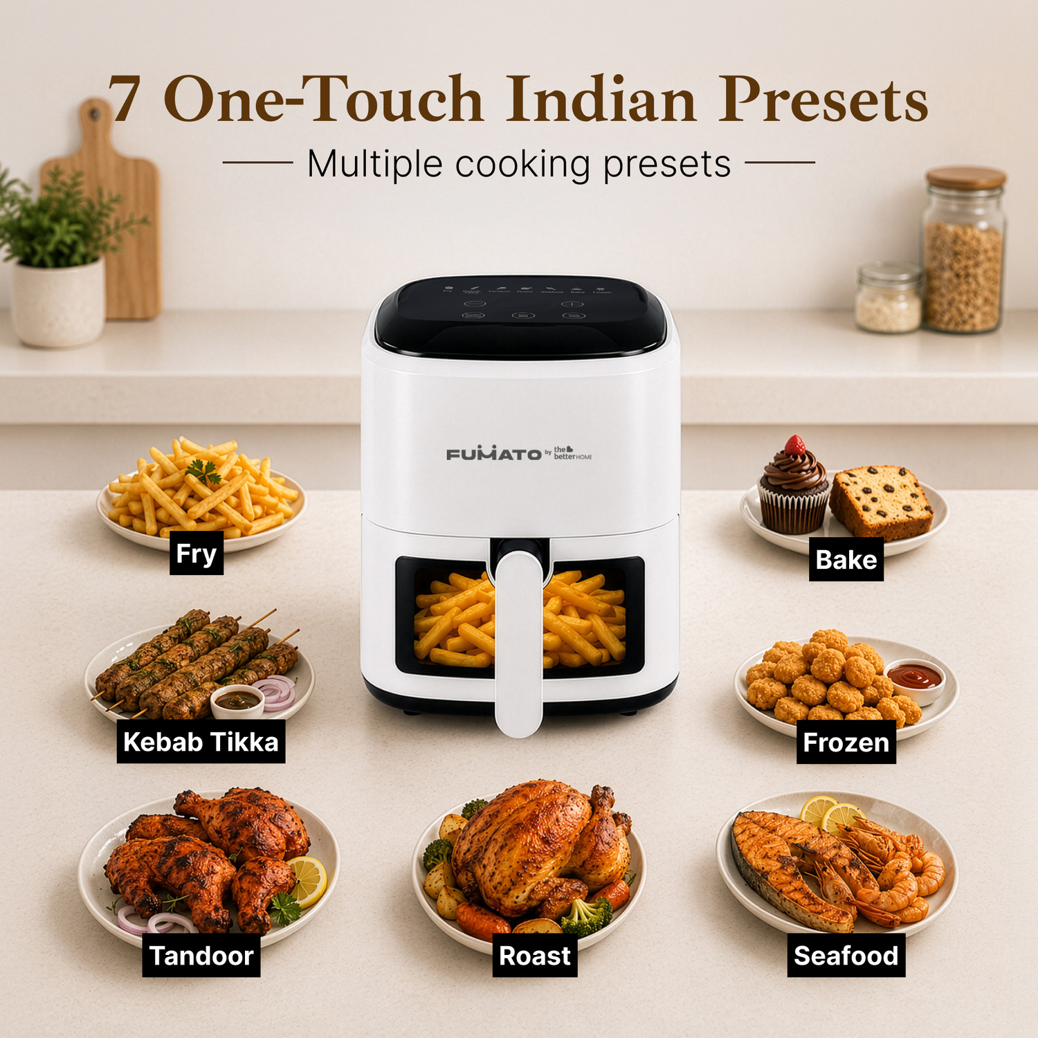 Image of FUMATO By The Better Home Air Fryer PP /PBT /Stainless Steel4.5L Capacity Air Fryer