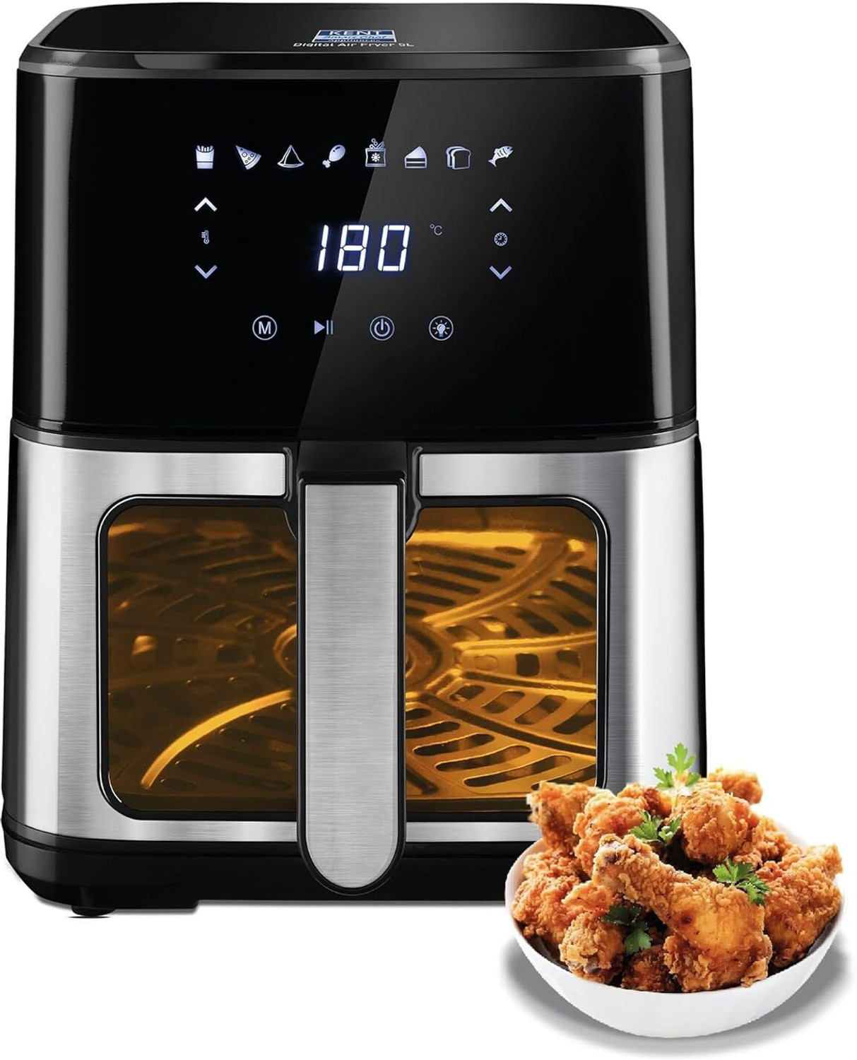 Image of KENT Ultra Digital Air Fryer 5L | Bake, Grill & Roast | Up to 80% Less Oil Usage | Air Fryer
