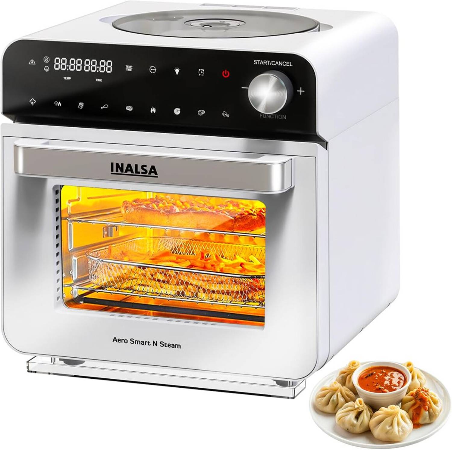 Inalsa Air Fryer Oven Steamer Rotisserie Convection 1700W 15L 9 Accessories Air Fryer — Air Fryers