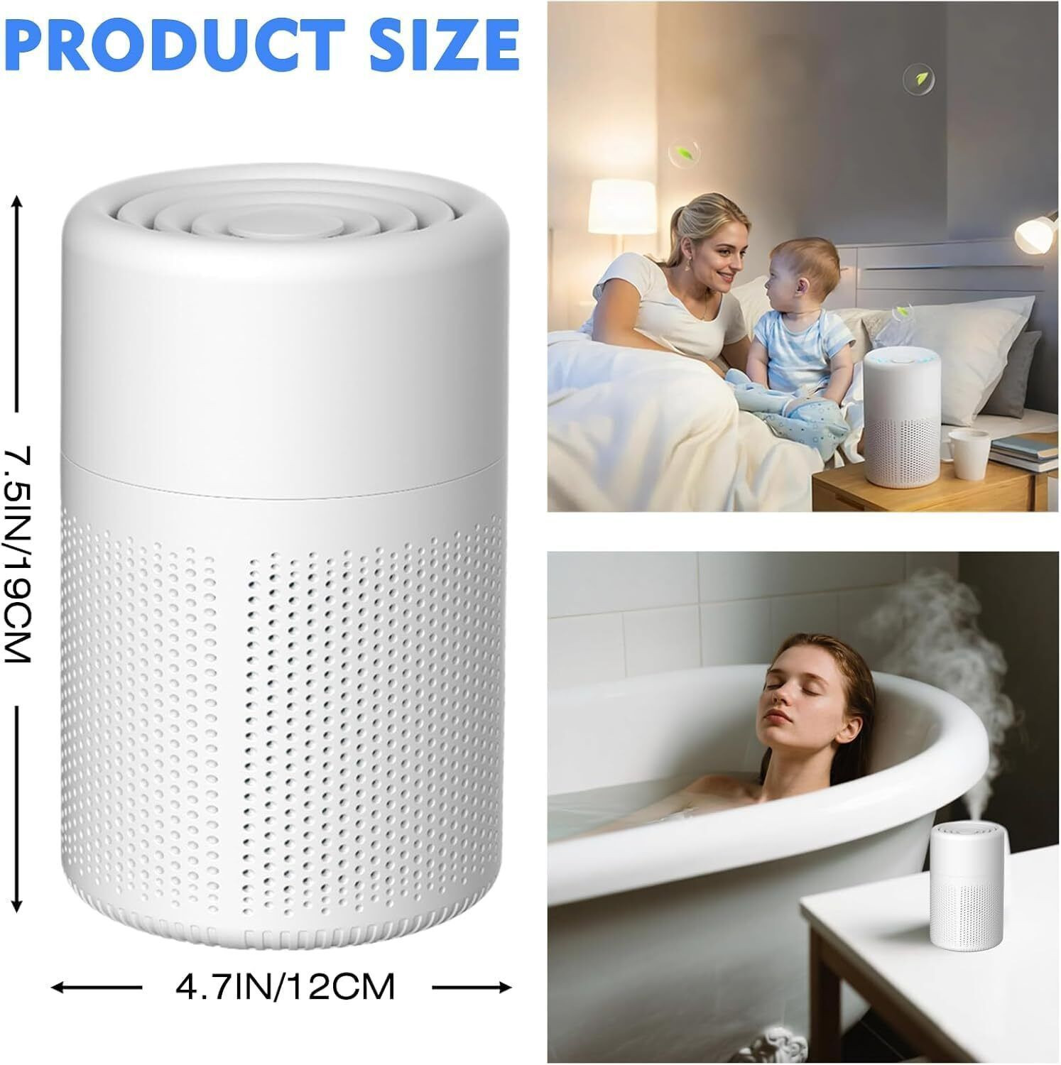 Image of nisthaimpex Air Purifier for bedroom Cover upto 300 Sq Ft True HEPA H13 Filter Surround 360 Portable Room Air Purifier