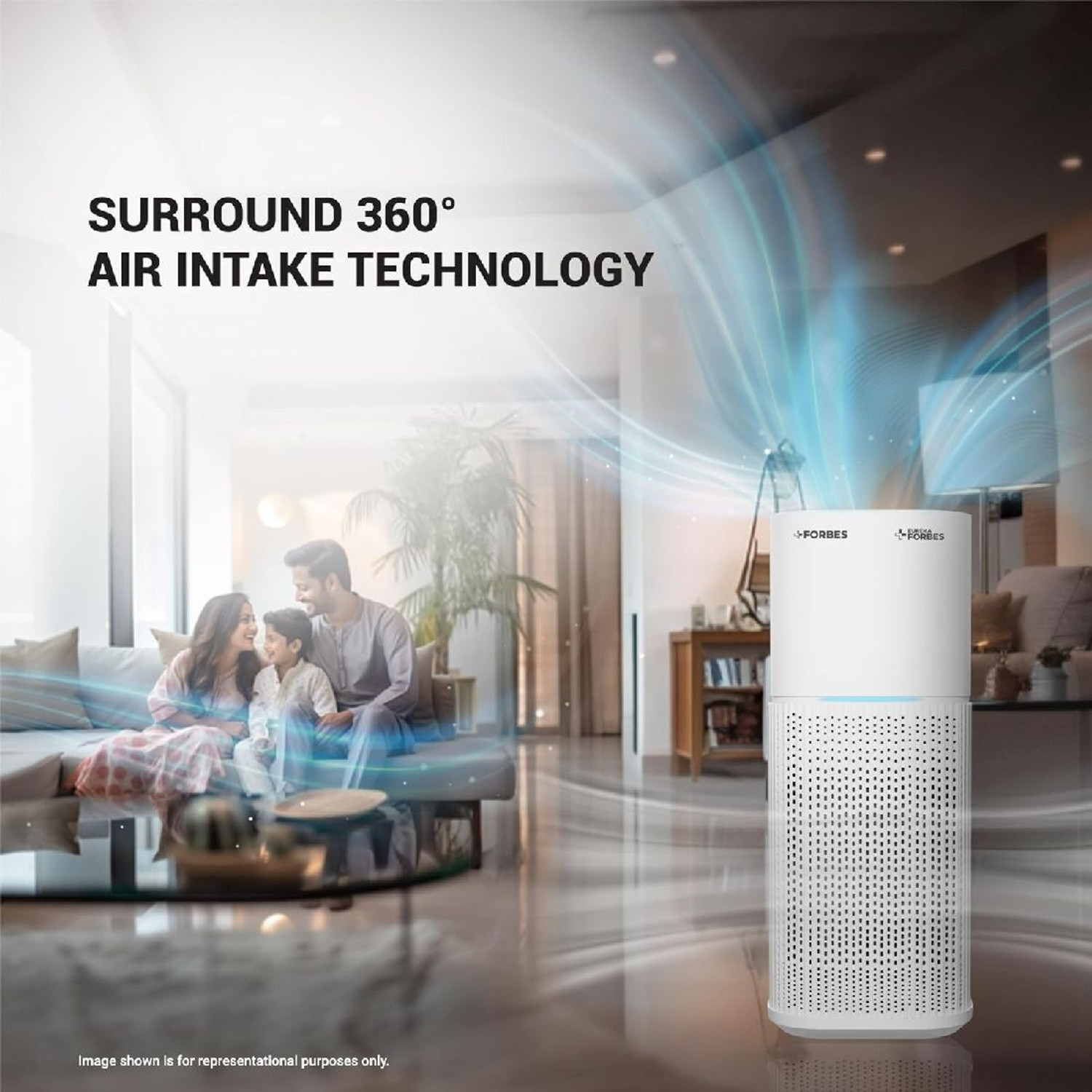 Image of EUREKA FORBES Forbes airpurifier 355 Surround 360 Air Purifier Room Air Purifier
