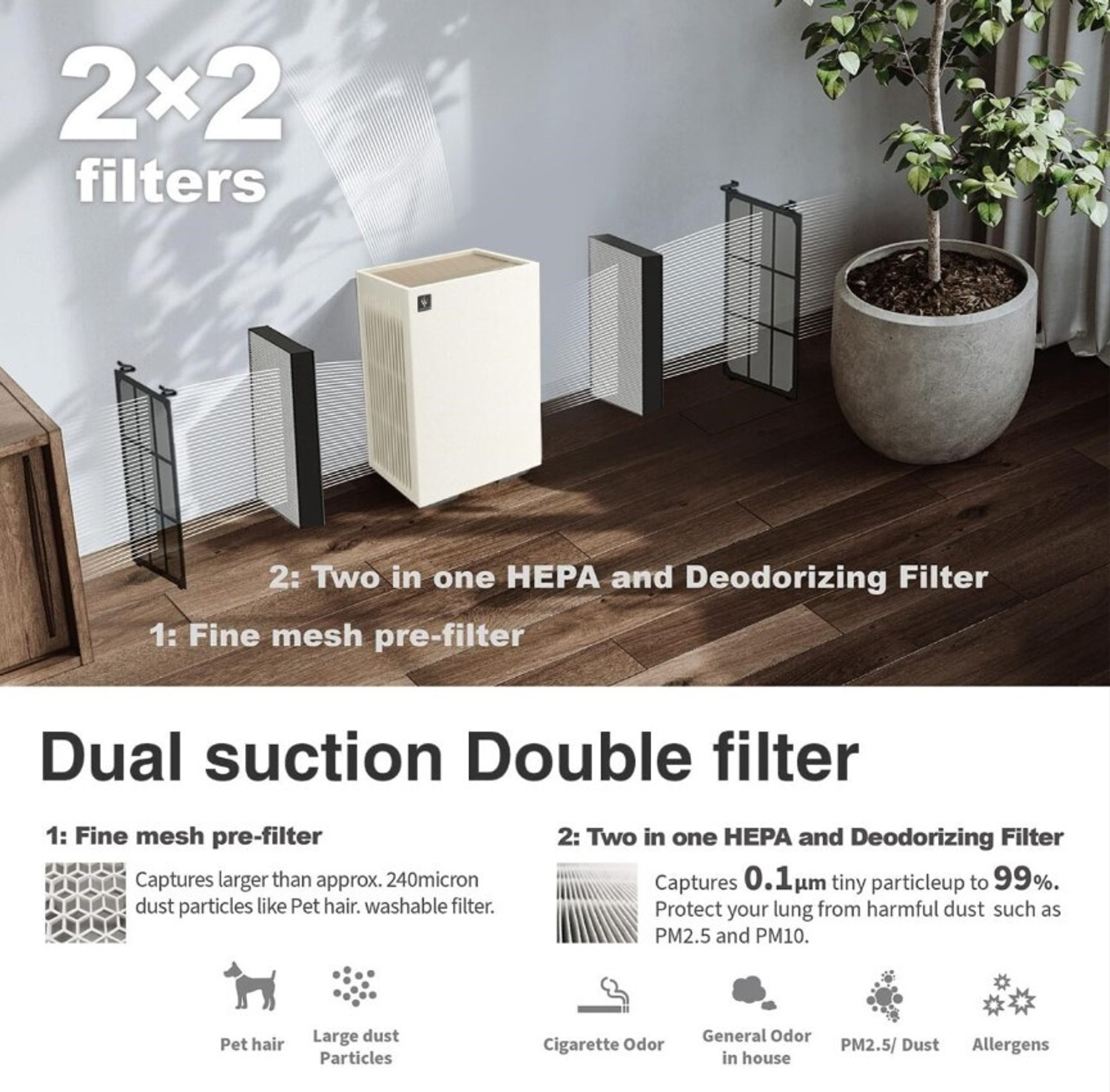 Image of Sharp FP-S40M-W Room Air Purifier