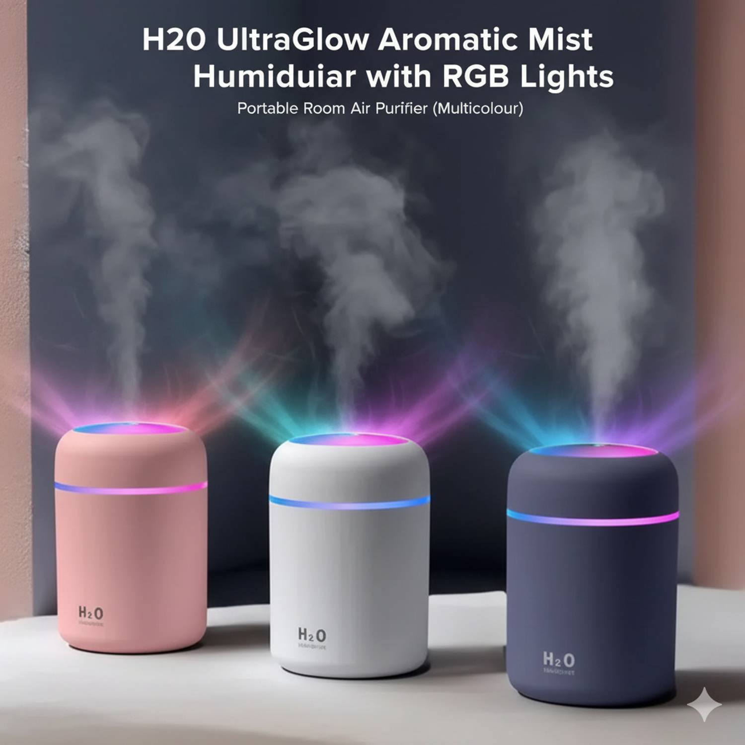 POORVIDHARA H2O 300 ml Ultrasonic Cool Mist Humidifier & Aroma Di
