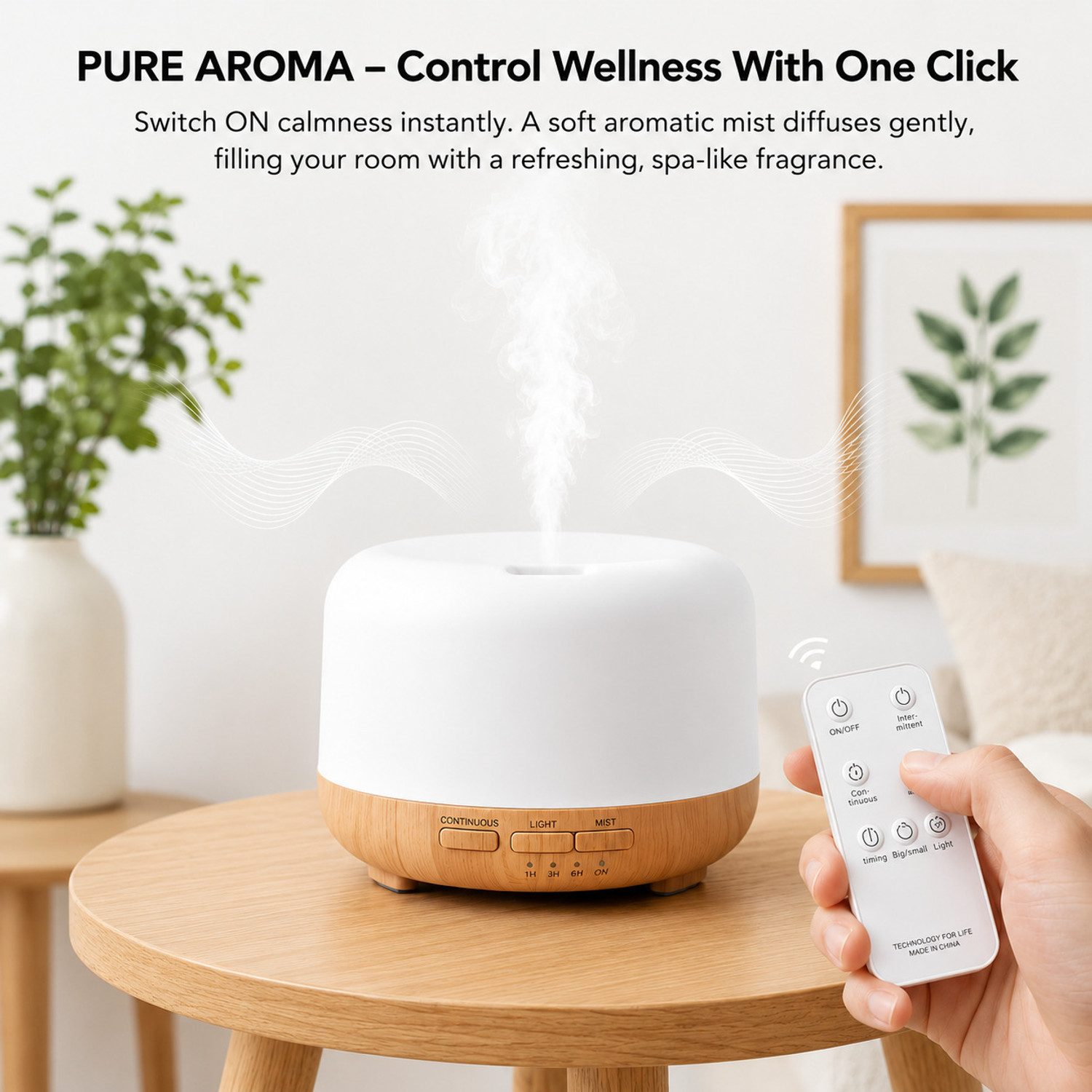 Image of LUPPRA AromaMist 500 - 4-in-1 Ultrasonic Diffuser & Humidifier with LED Portable Room Air Purifier