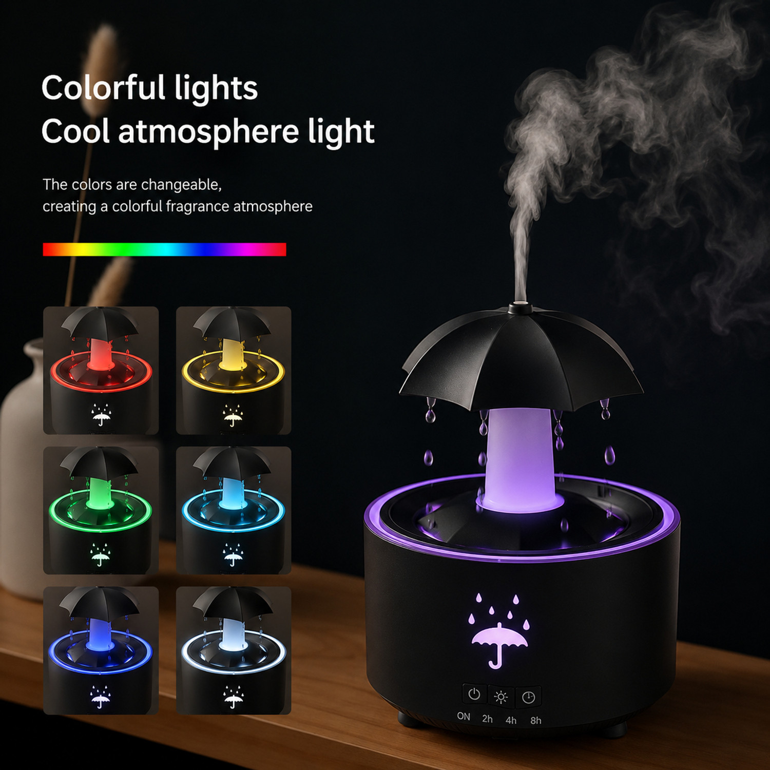 Image of Sinolink Umbrella Raindrop Air Humidifier Portable Room Air Purifier