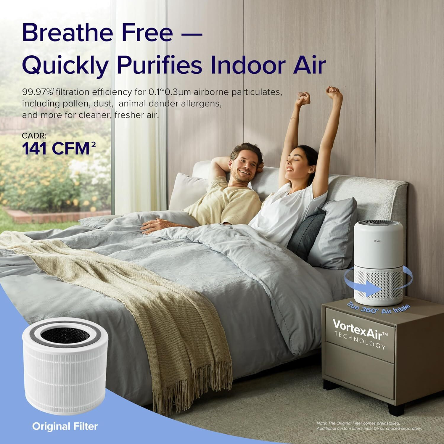 Image of LEVOIT Core 300 Smart Air Purifier, HEPA Filter traps 99.97% virus & PM 0.1 Particles, Portable Room Air Purifier
