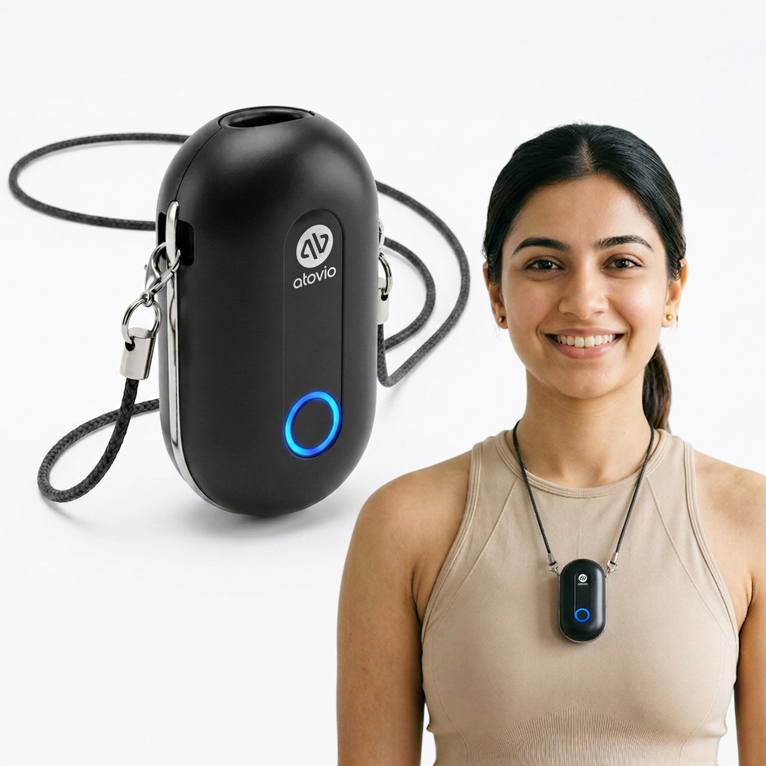 Image of atovio Compact Wearable Portable Air Purifier for Travel, Tested at IIT Kanpur Portable Room Air Purifier
