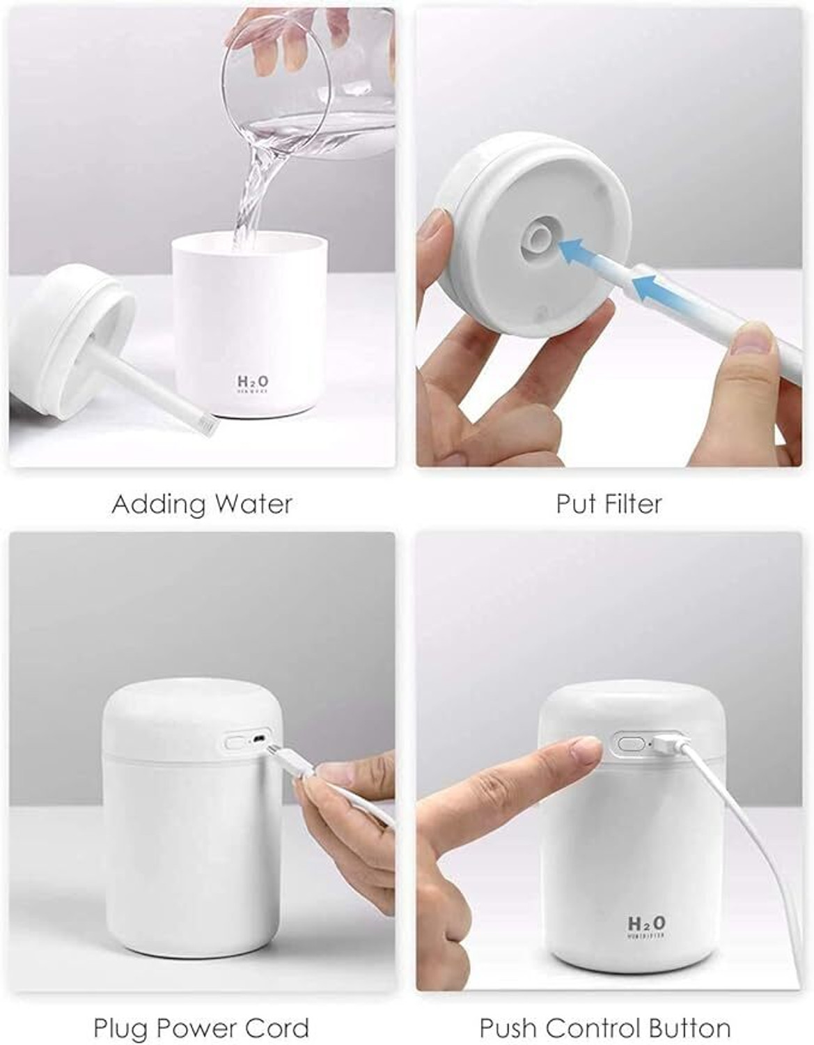 Image of Gnanishwa Room Humidifier with Colorfull Light 300m 8 Hour Run Time Humidifier