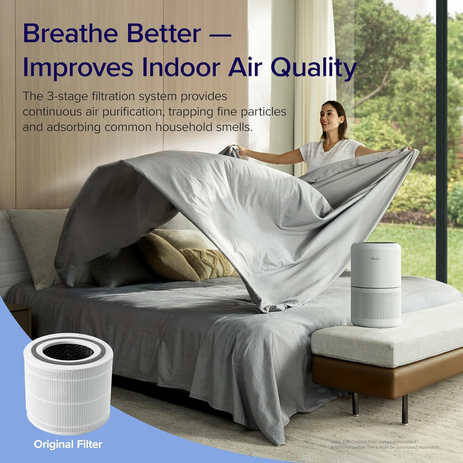 Image of LEVOIT Core 300 Smart Air Purifier, HEPA Filter traps 99.97% virus & PM 0.1 Particles, Portable Room Air Purifier