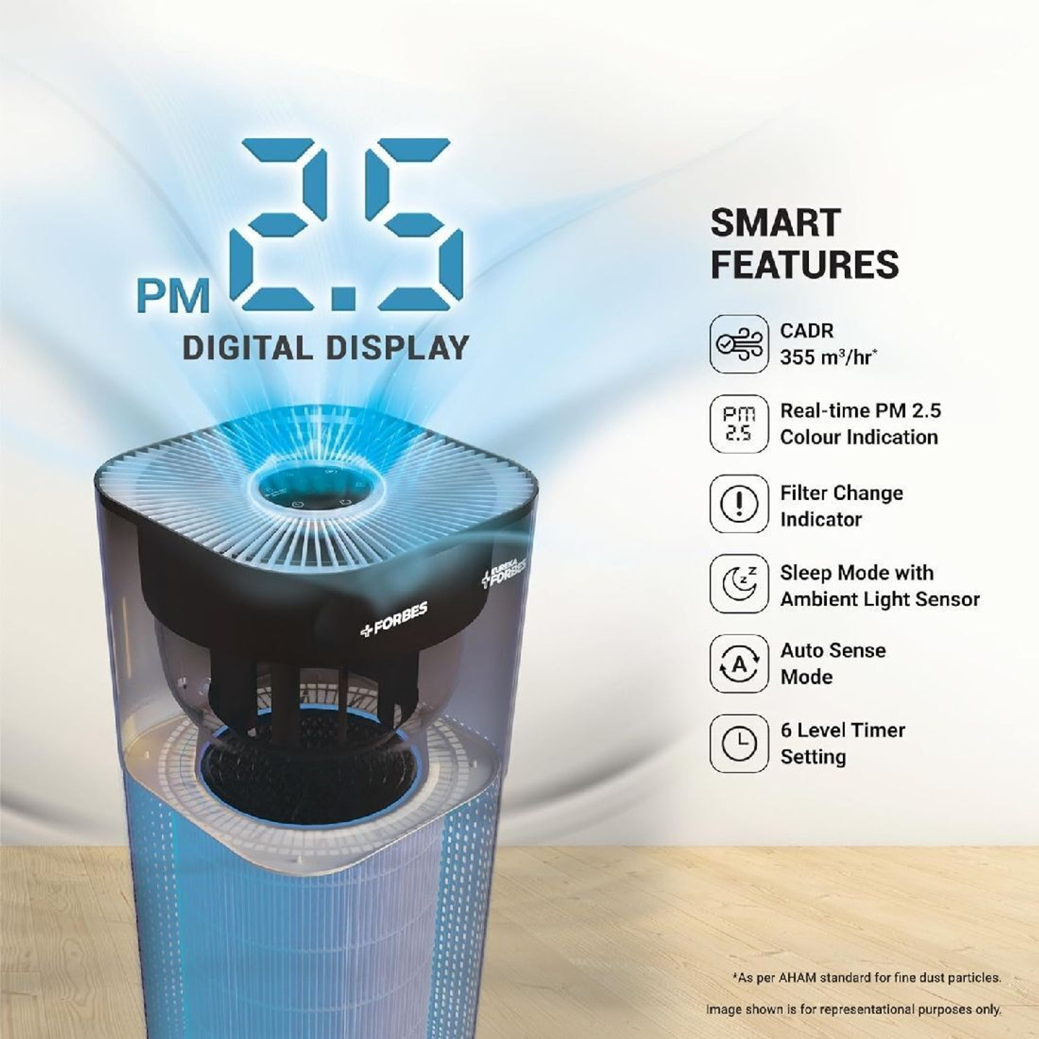 Image of EUREKA FORBES Forbes airpurifier 355 Surround 360 Air Purifier Room Air Purifier