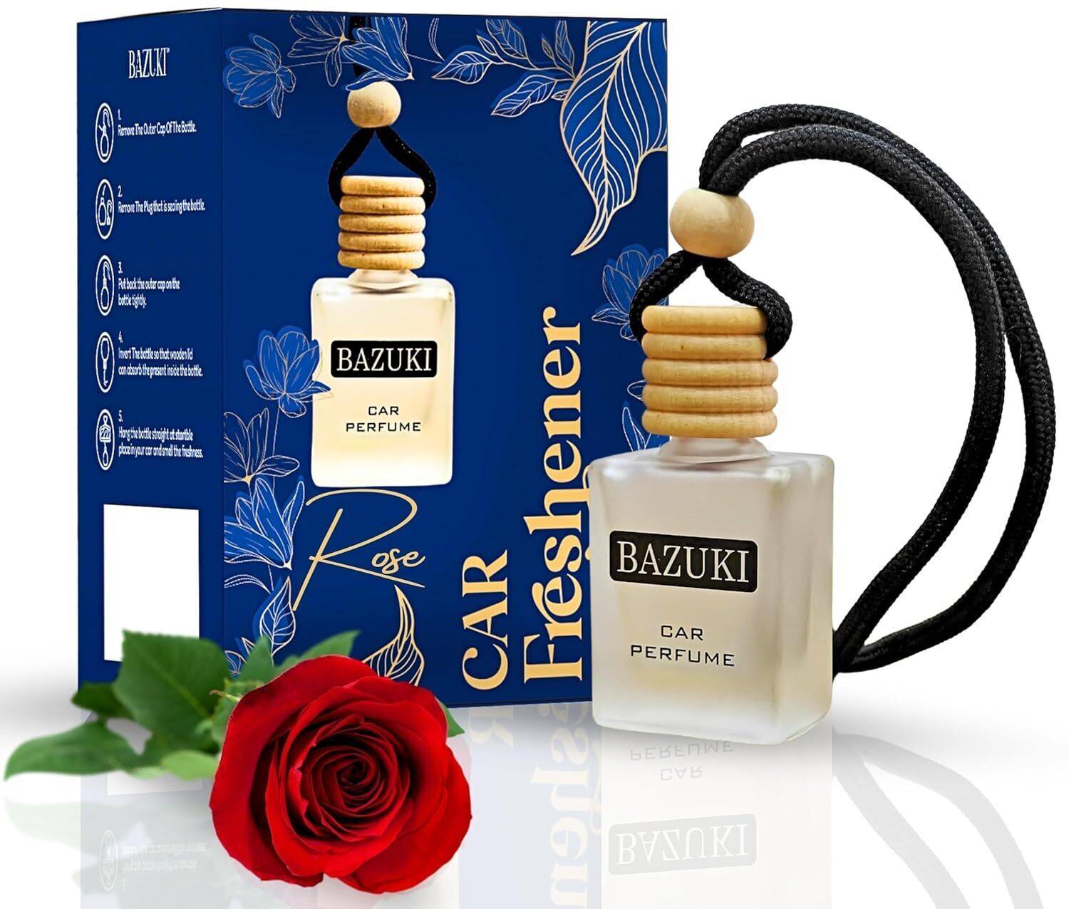 Bazuki Car Air Purifier with Rose fragrance Portable Car Air Puri