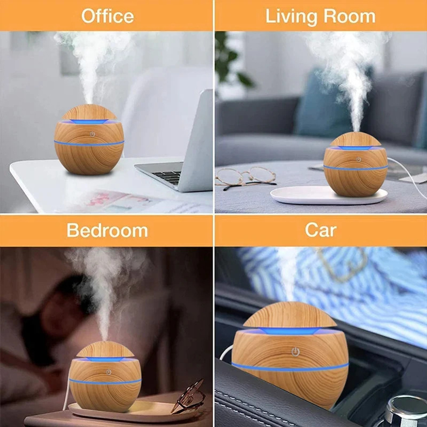 Image of HIYAN'S IMPORT EXPORT Mini Silent Humidifier For Room Moisture & Car With 130 ml Water Capacity Portable Room Air Purifier