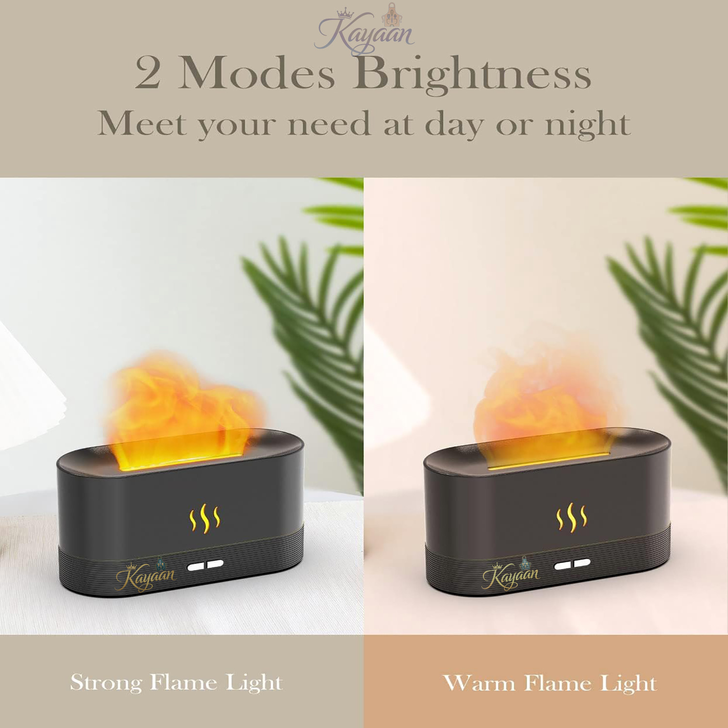 Image of Kayaan Flame Essential Oil Diffuser Night Lights Auto Off Function Super and Quiet Portable Room Air Purifier
