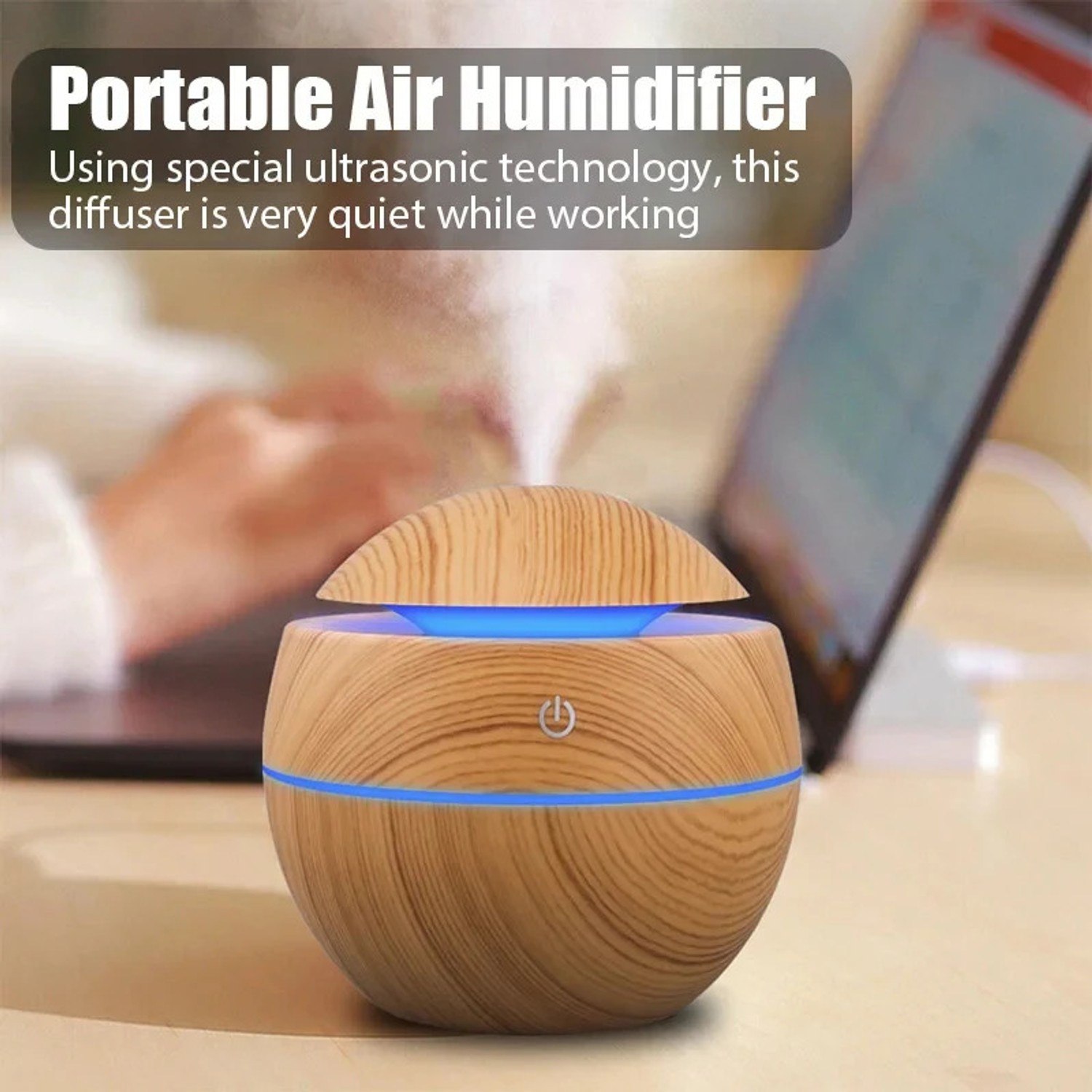 Image of HIYAN'S IMPORT EXPORT Mini Silent Humidifier For Room Moisture & Car With 130 ml Water Capacity Portable Room Air Purifier