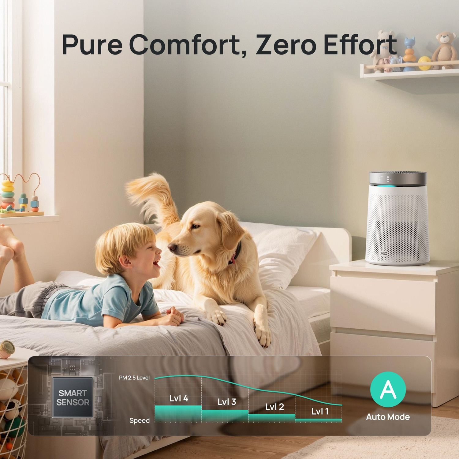 Image of Dreo CADR 173m /h, 3-in-1 HEPA Filter, 750sqft Coverage, LED Display Portable Room Air Purifier