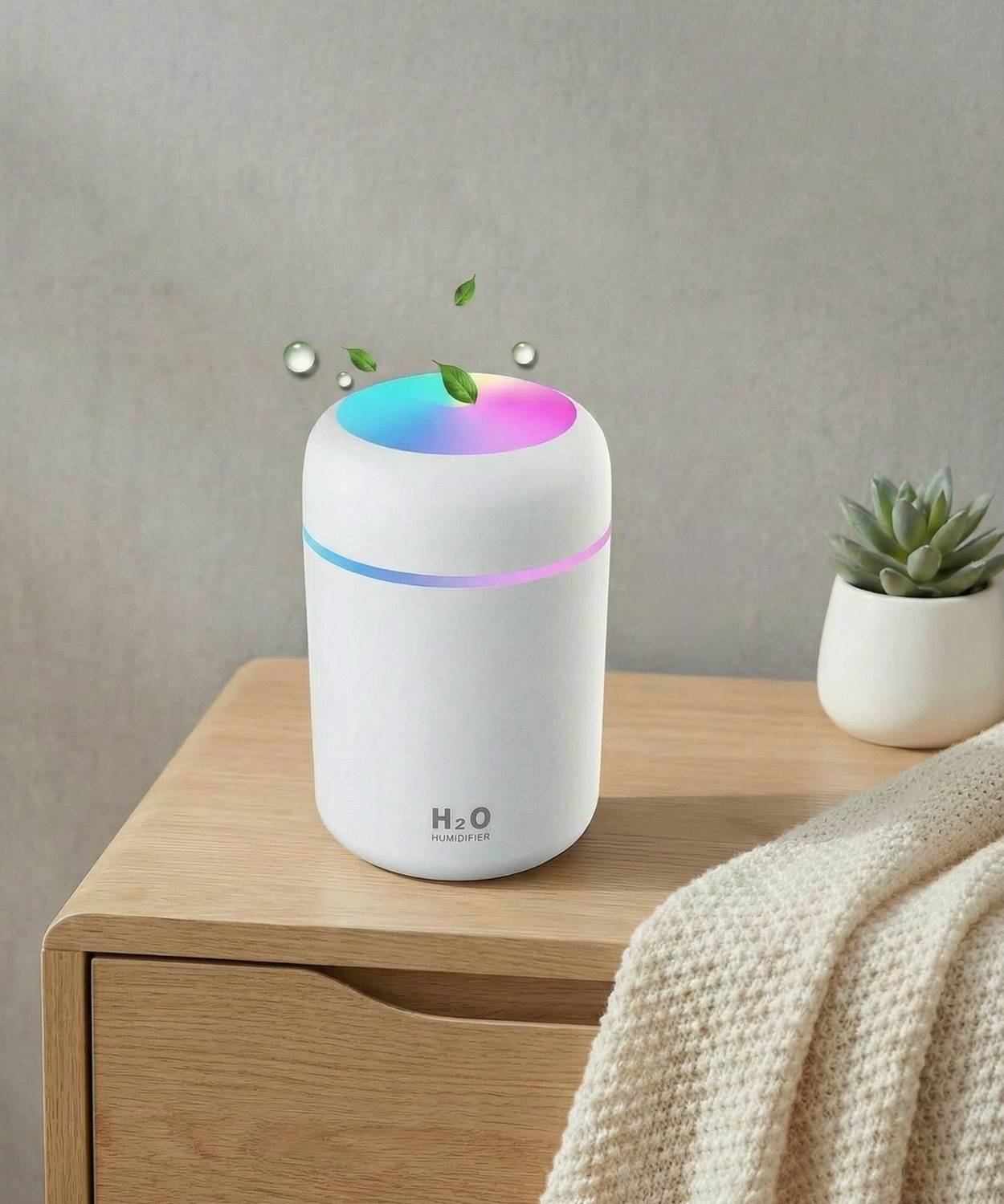 Mivarth Humidifiers with Colorful Light for Room, Bedroom, Office