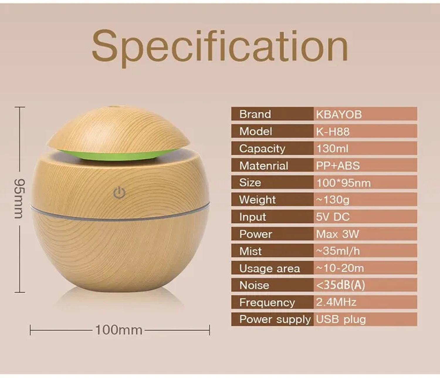 Image of HIYAN'S IMPORT EXPORT Mini Silent Humidifier For Room Moisture & Car With 130 ml Water Capacity Portable Room Air Purifier