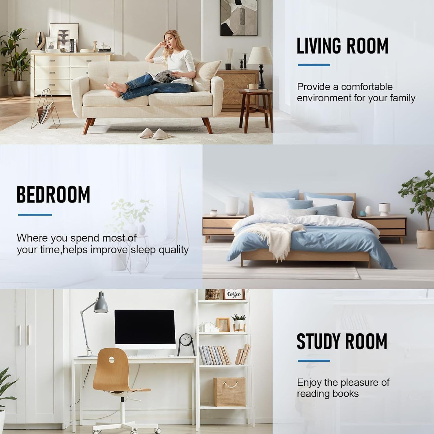 Image of nisthaimpex Air Purifier for bedroom Cover upto 300 Sq Ft True HEPA H13 Filter Surround 360 Portable Room Air Purifier