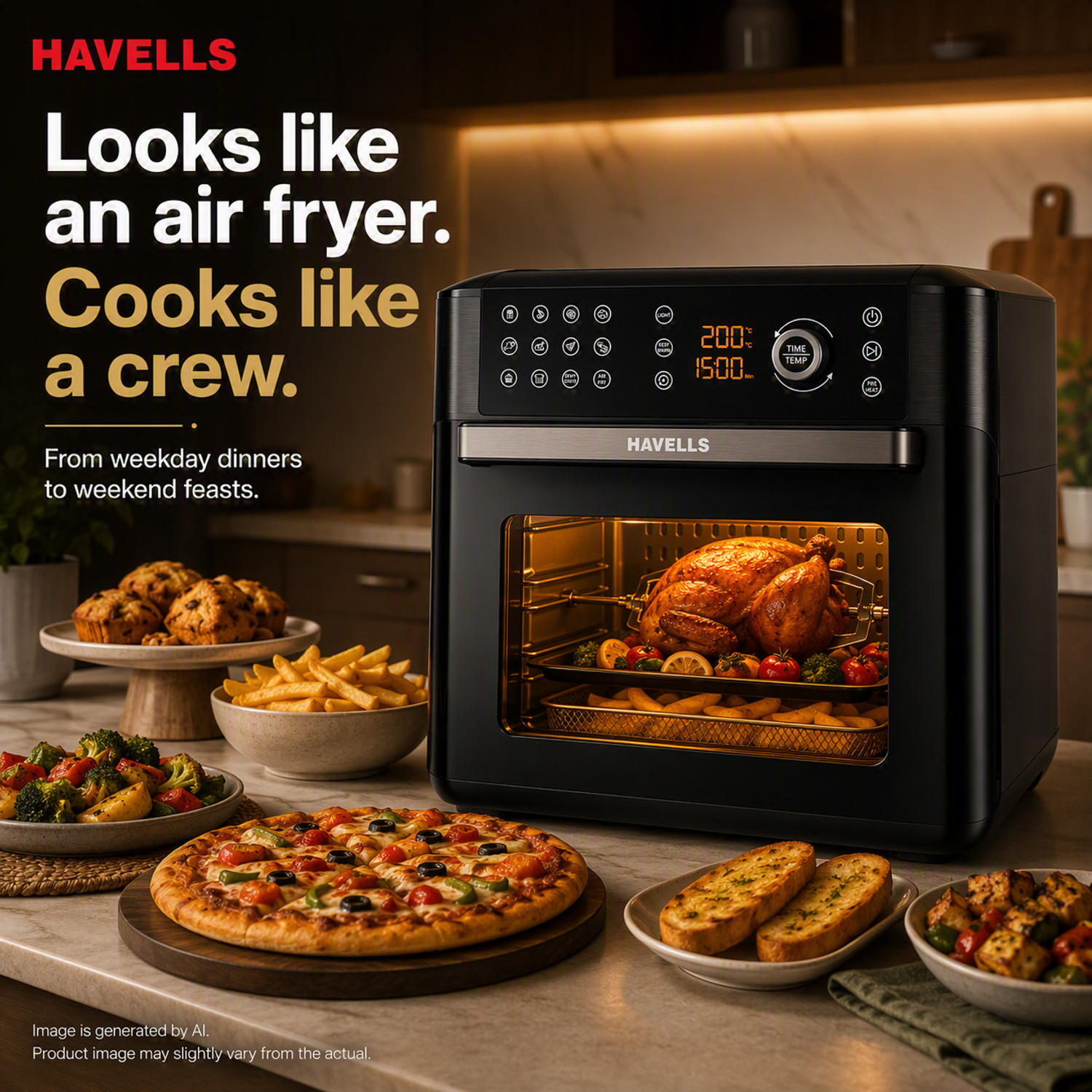 Image of HAVELLS AVANZA Airfryer Grill Pan