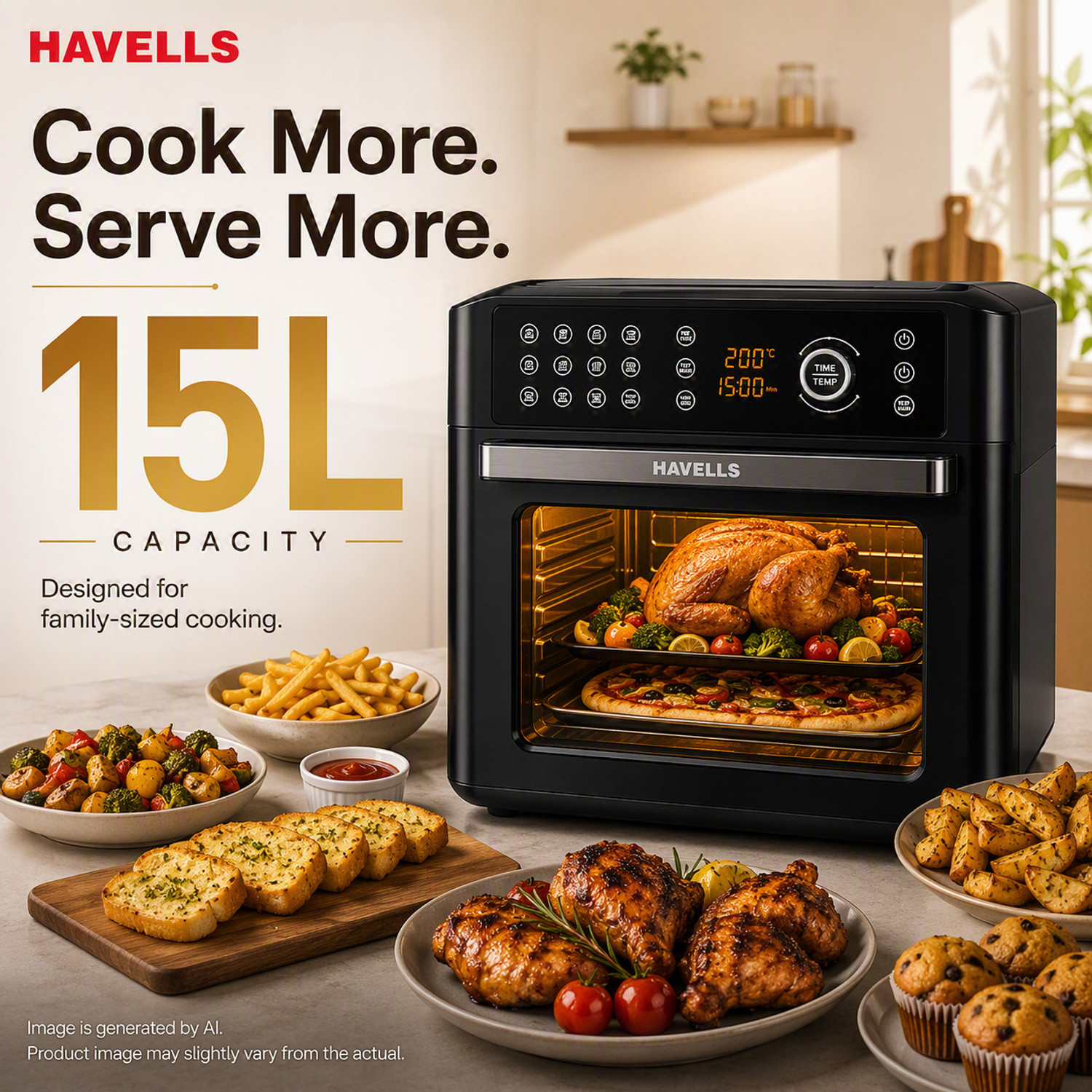Image of HAVELLS AVANZA Airfryer Grill Pan