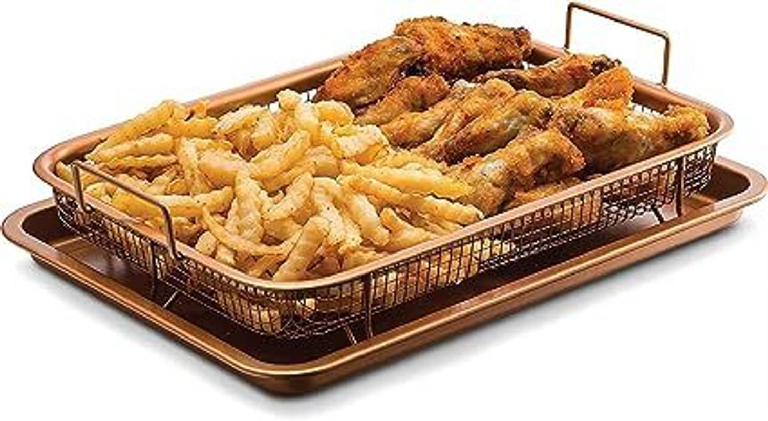 heet Air Fry Crisper Basket Non Stick Grill Basket with Baking Pa