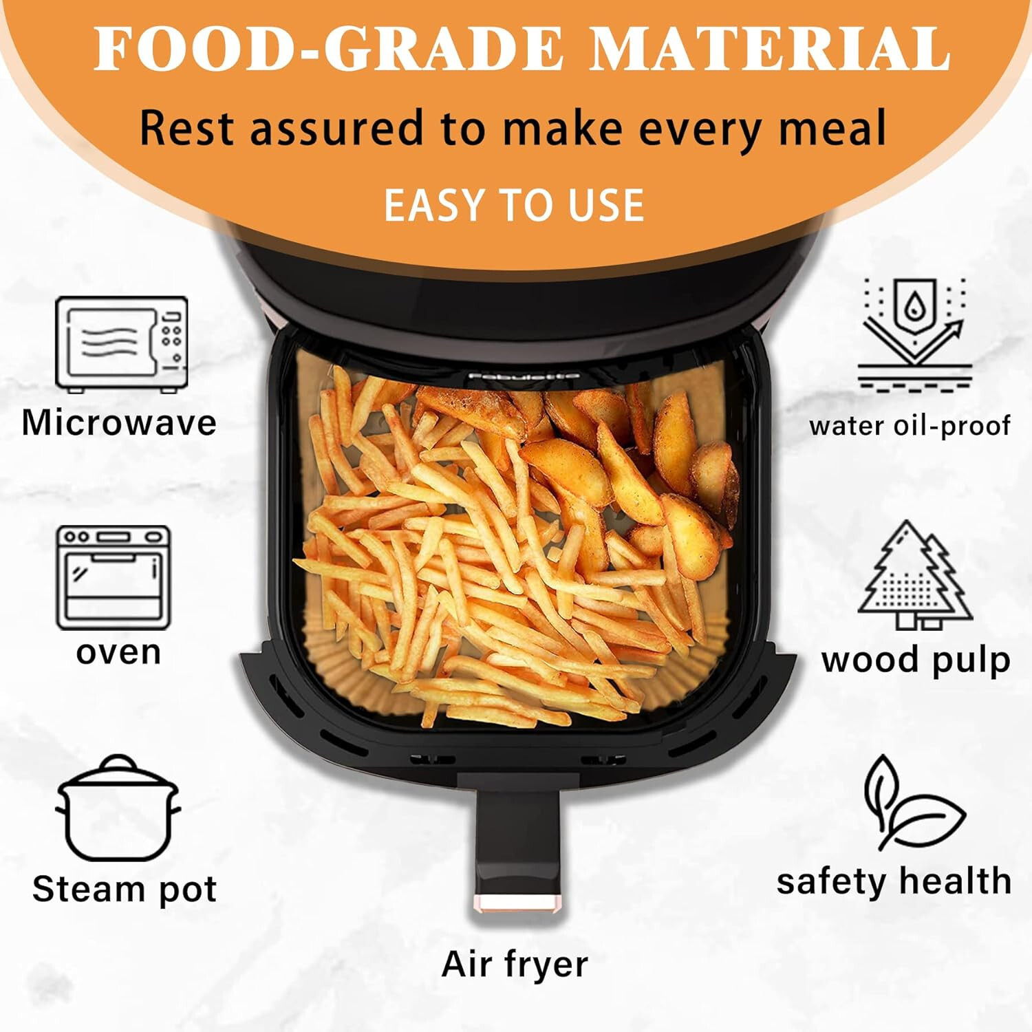 Image of TRODANCE 92 pcs 20cm Air Fryer Paper Sheets Airfryer Tray