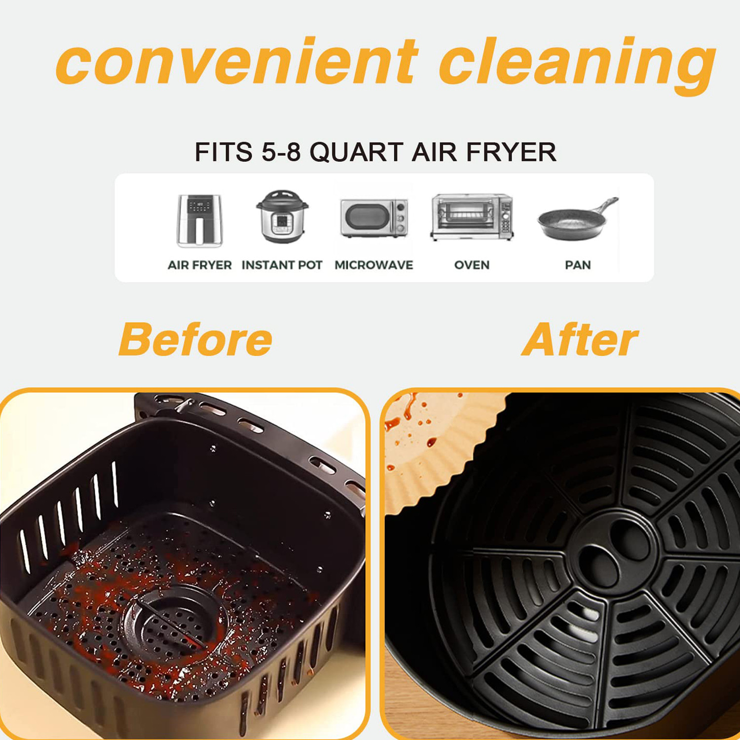 Image of Fasam Air Fryer Paper Non-Stick Parcment Plate for Baking Microwave Frying 50 pc Airfryer Tray