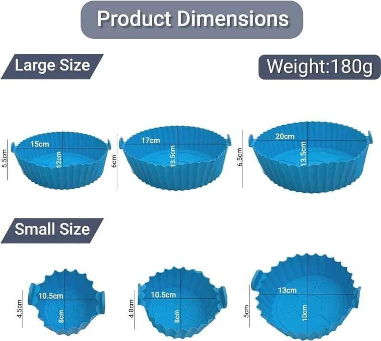 Image of ZUSTPACK 6 Pieces Silicone Liners Round Food Safe Non Stick Air Fryer Basket Airfryer Tray