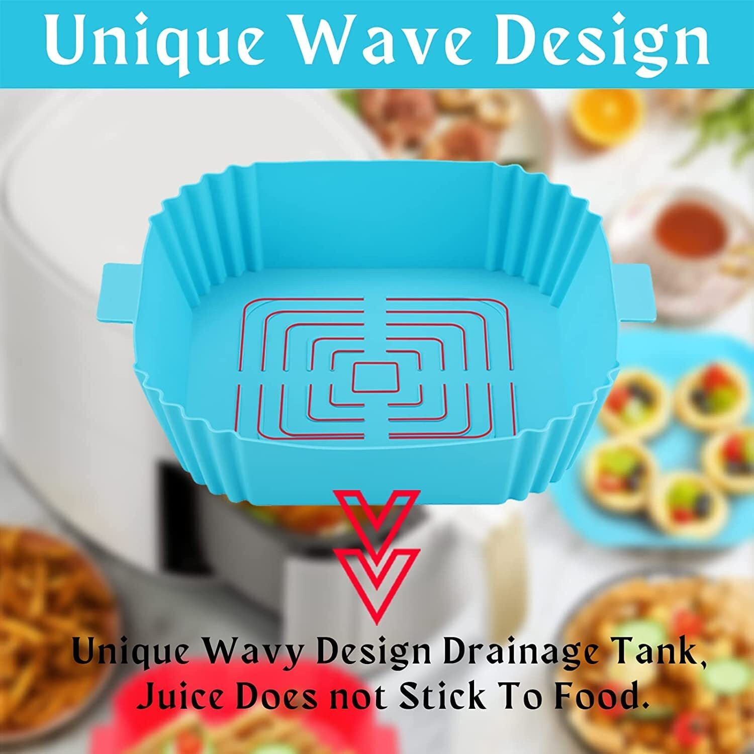 Image of Takositio Silicone Air Fryer Liner Air Fryer