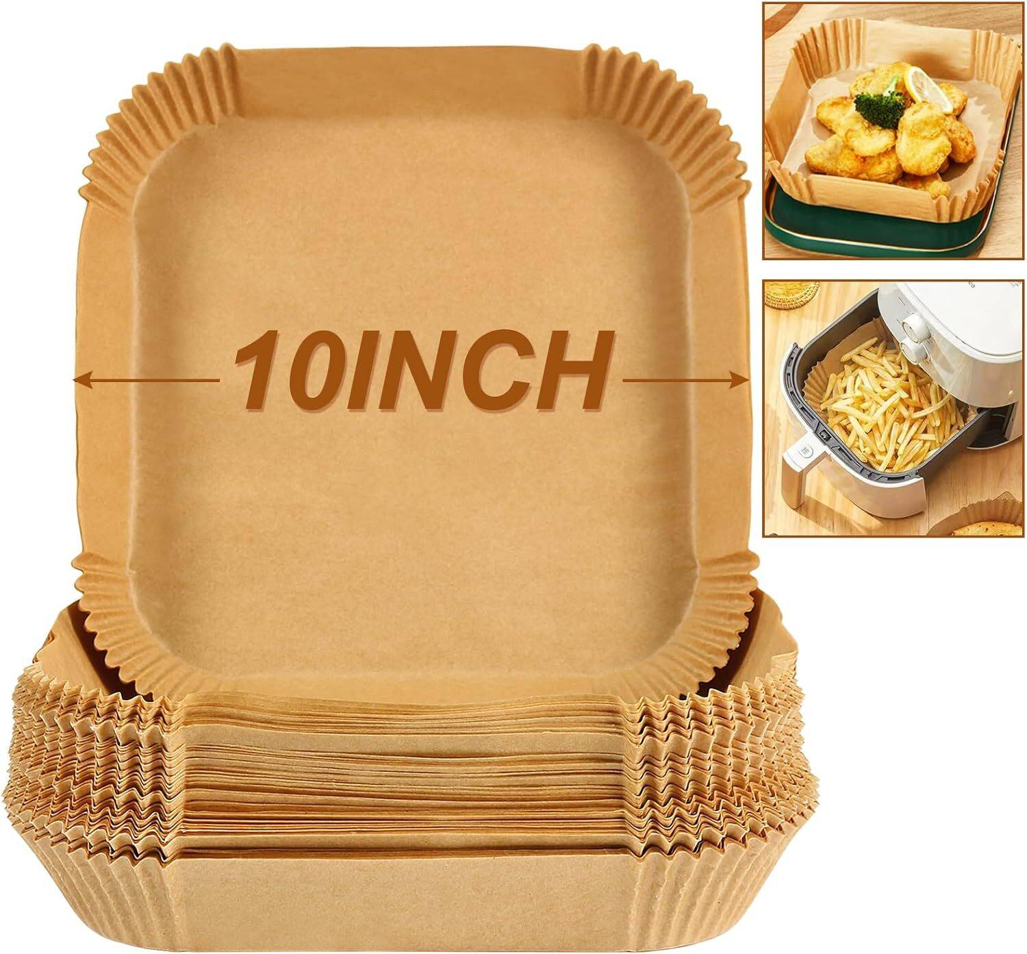 Tesot 100 Pcs Square Air Fryer-Paper Disposable Paper Liner, Baki