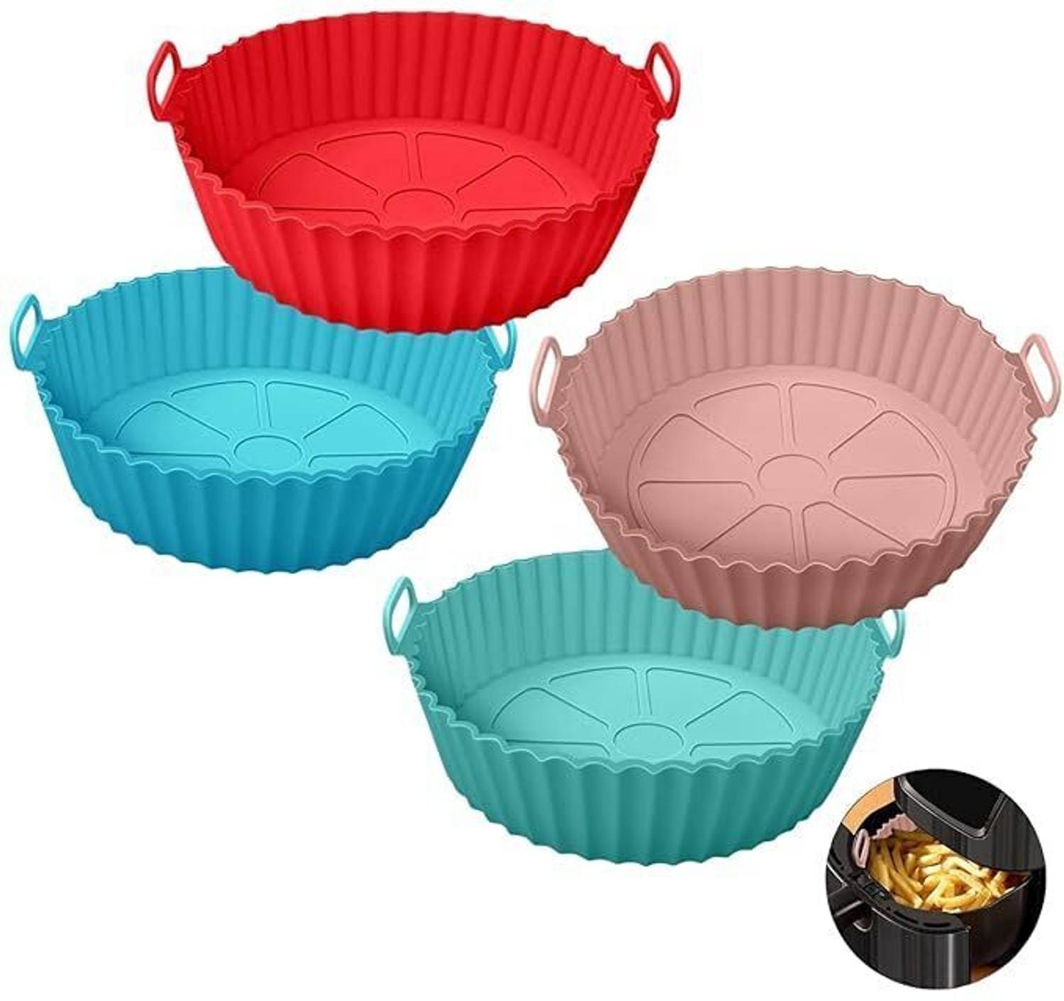 kripara Air Fryer Silicone Liners Reusable Air Fryer Silicone Pot