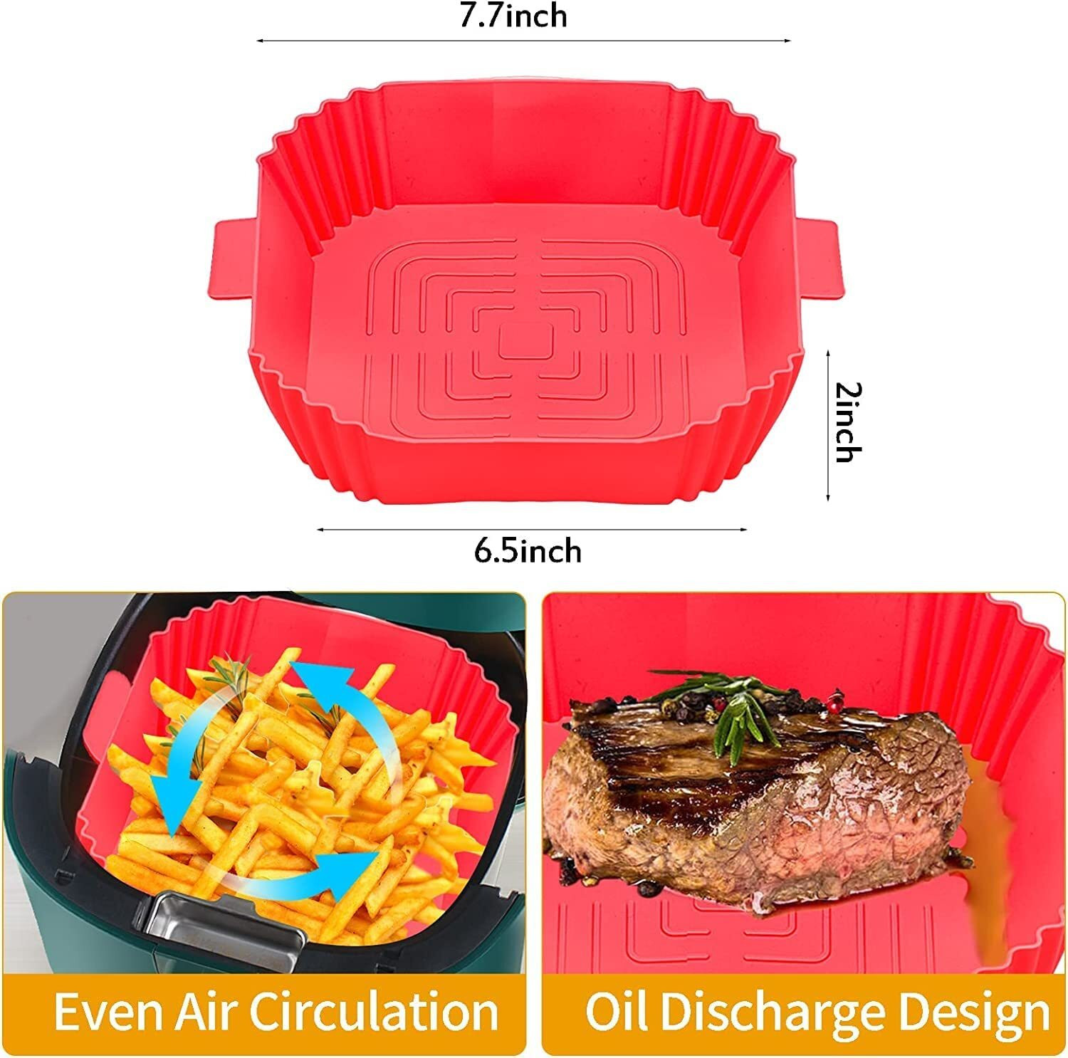 Image of Takositio Silicone Air Fryer Liner Air Fryer