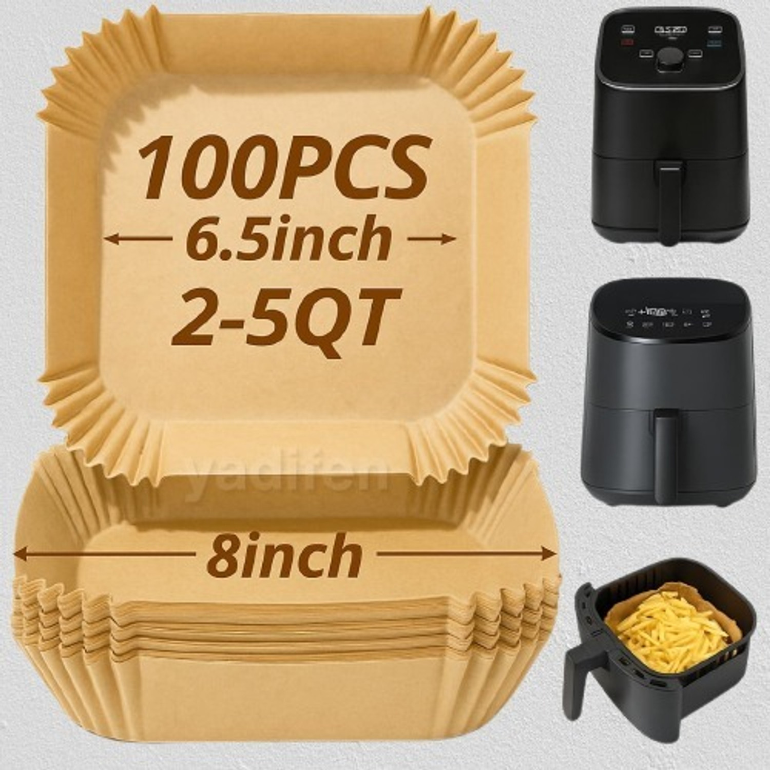 Image of RINYAENTERPRISE Air Fryer Parchment Paper for Frying, Baking, Cooking, Roasting and Microwave Airfryer Tray
