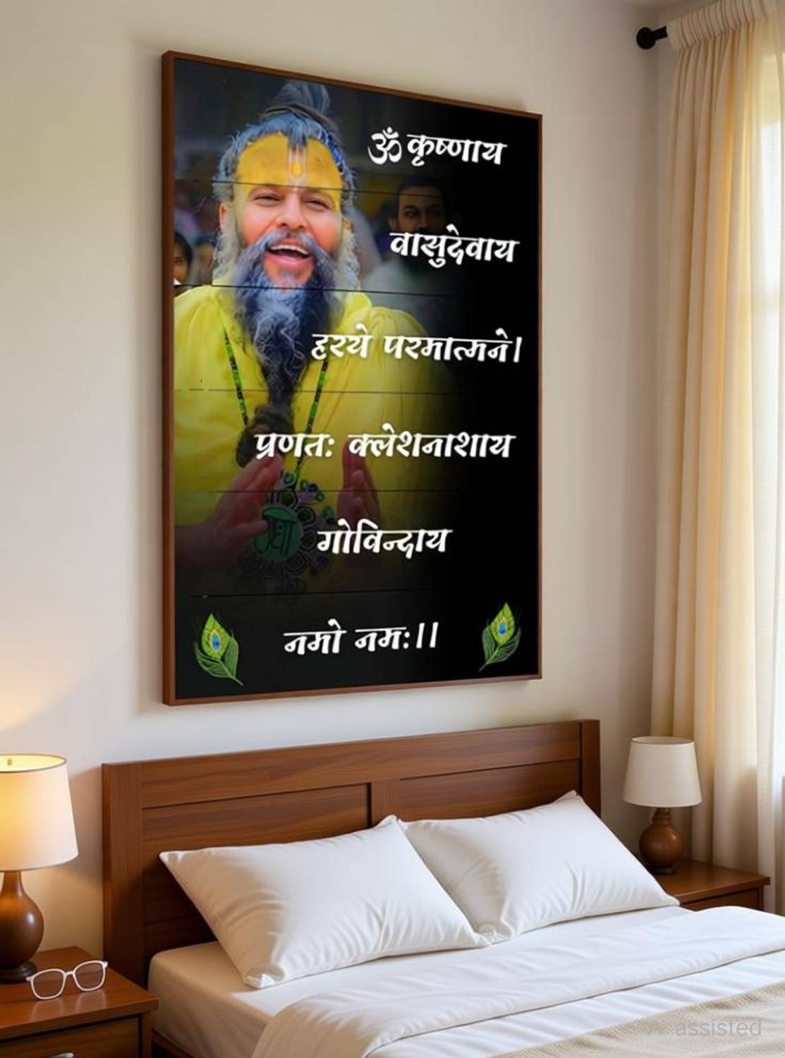 SNDArt Premanand Ji Maharaj Wall Hanging A126 - Image 2