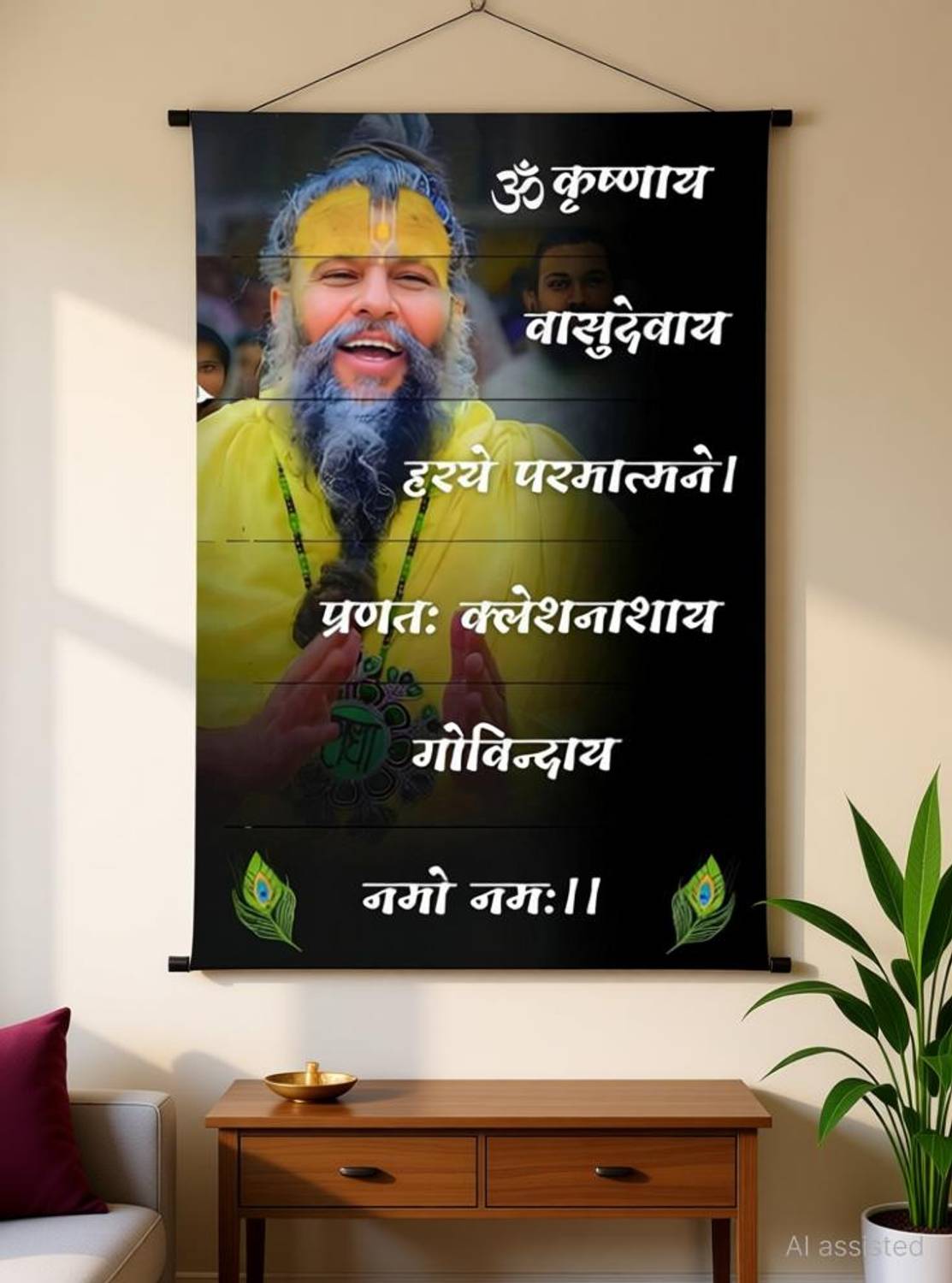 SNDArt Premanand Ji Maharaj Wall Hanging A126 - Image 3