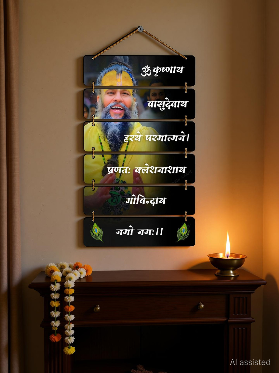 Image of SNDArt Premium Premanand Ji Maharaj Wall Hanging for Living Room,Bedroom,Spiritual A1 Album