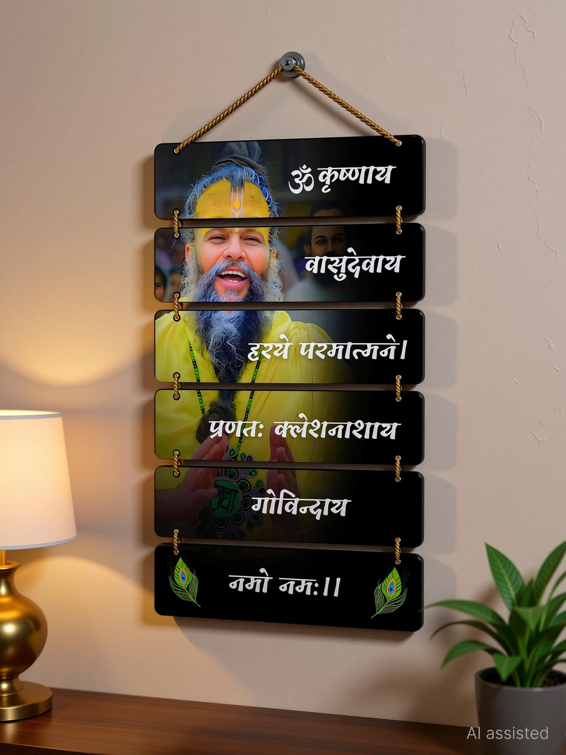 Image of SNDArt Premium Premanand Ji Maharaj Wall Hanging for Living Room,Bedroom,Spiritual A1 Album