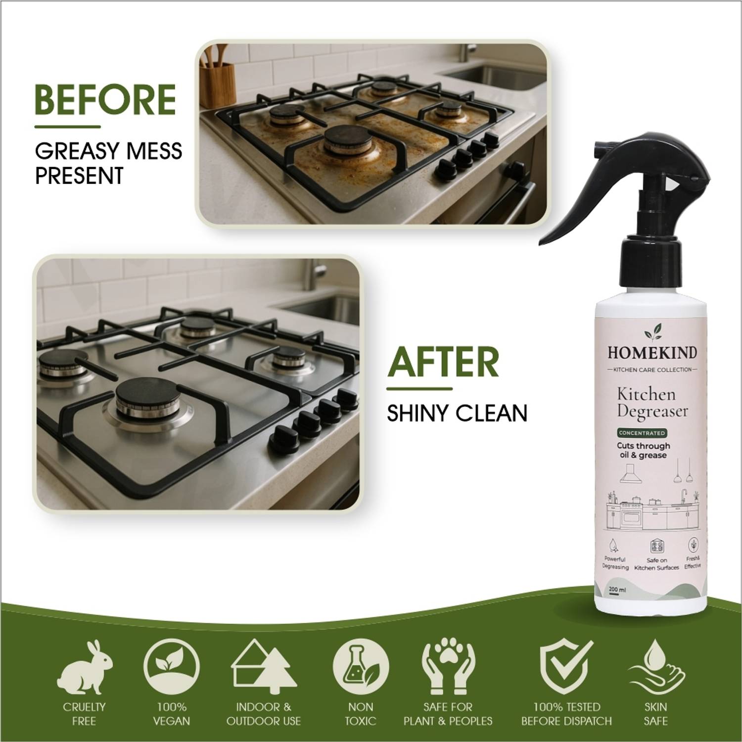 HomeKind Kitchen Degreaser & Pack of 2 · 200 ml (400 ml total) - Image 5