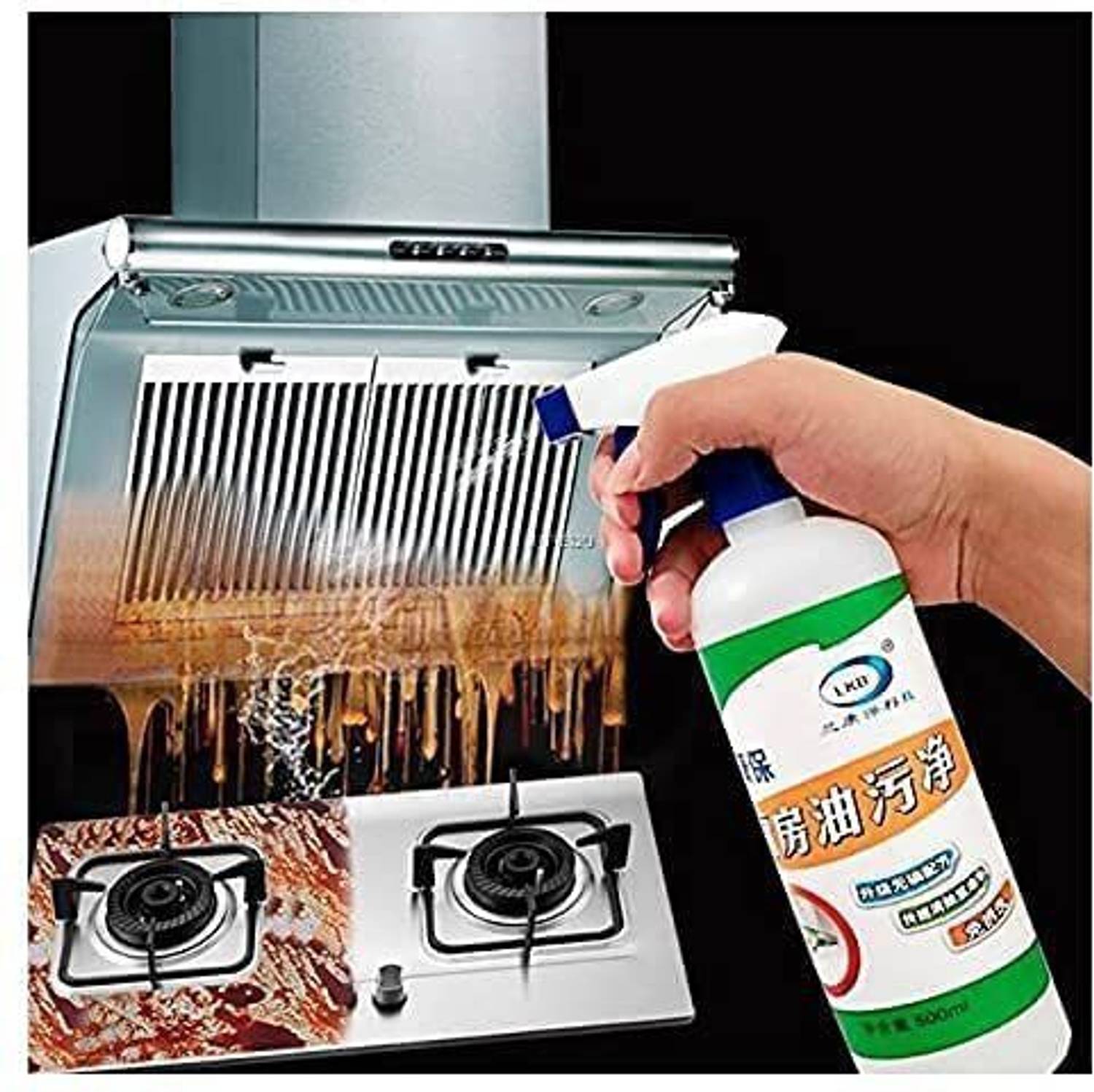FIZONT MART Nontoxic Chlorine Free Grease Oil Stain remover for Grill Fan&Kitchen Cleaner Kitchen Cleaner