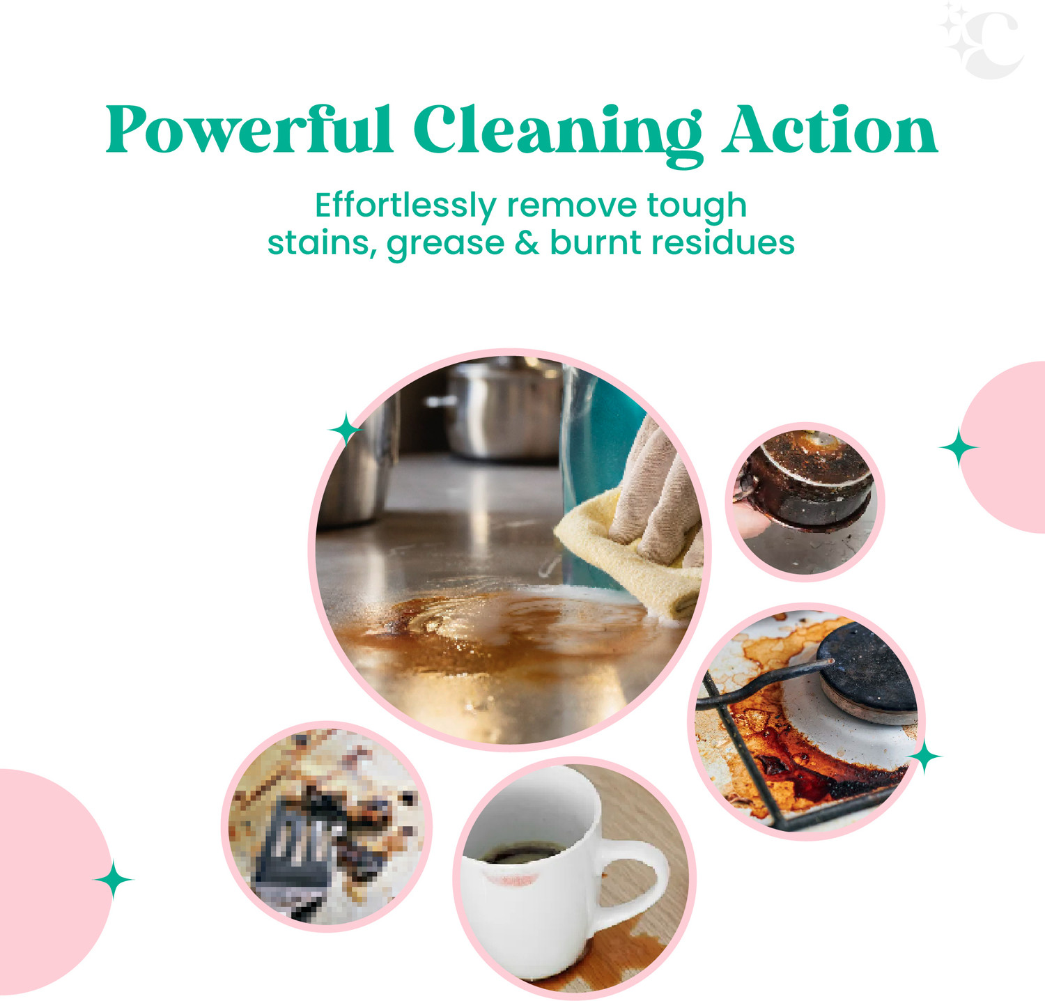 Image of cleevo Kitchen Surface Cleaner Spray | Bottle Pack | Grease Removal | Lilly