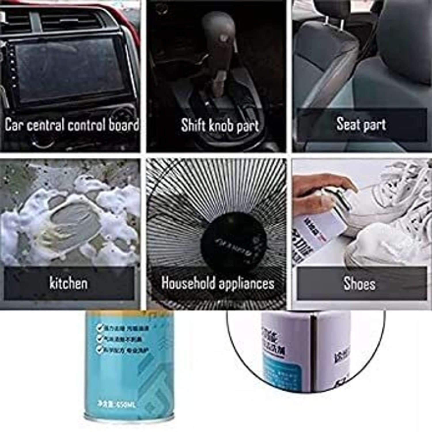Image of Six Sigma Multipurpose Foam Cleaner /Car Seat Exterior & Interior,Shoes,Sofa Cleaning Spray Foam Cleaner Vehicle Interior Cleaner