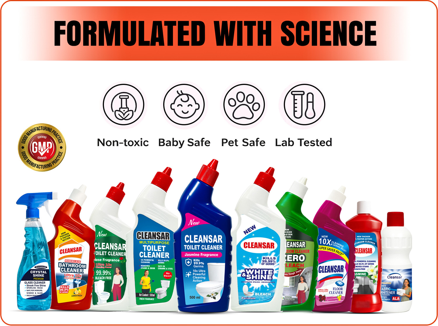 Image of CLEANSAR Ultra Wash Liquid Detergent & Premium Fabric Whitener Combo | 2X More Power Lavender Fabric Whitener